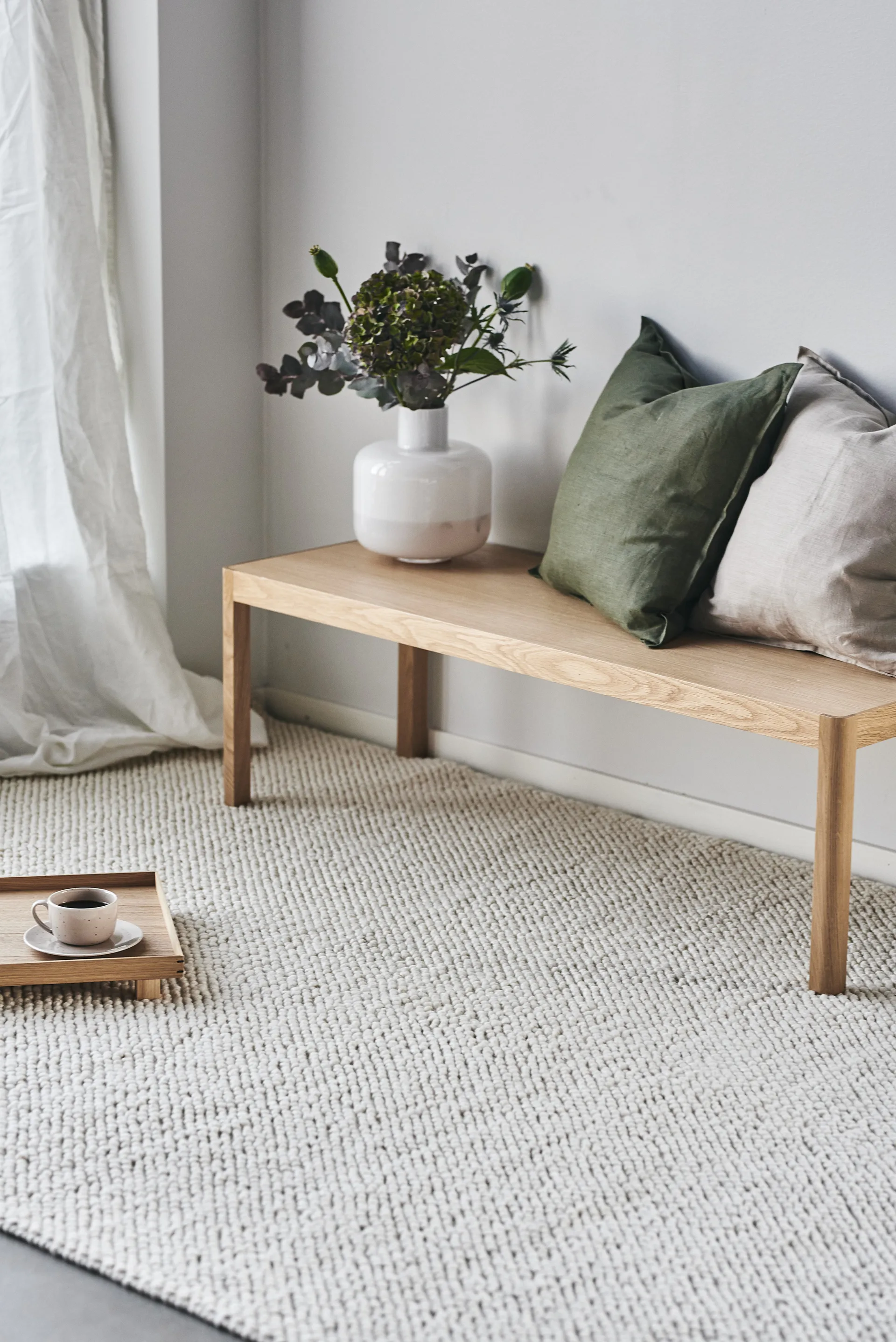 플록 울 러그 네추럴 화이트, 170x240 cm Scandi Living | 스칸디리빙