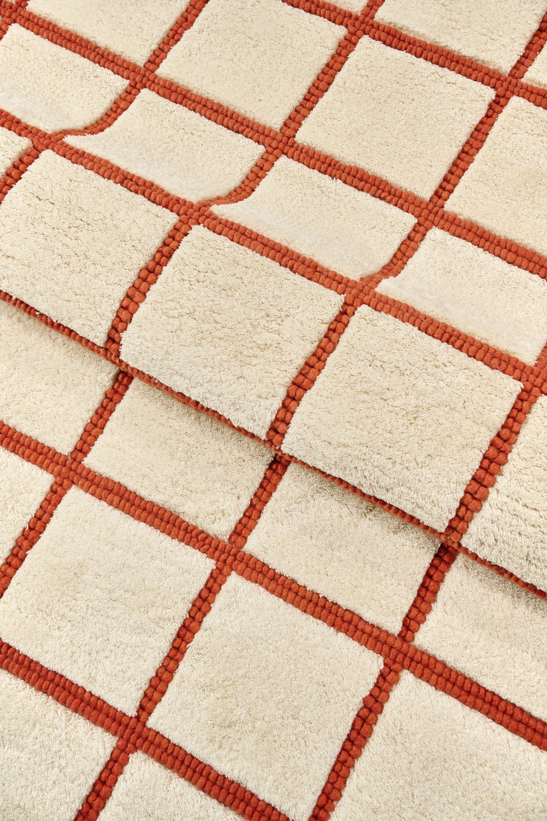 패스처 울 러그 네추럴 화이트/러스트, 200x300 cm Scandi Living | 스칸디리빙