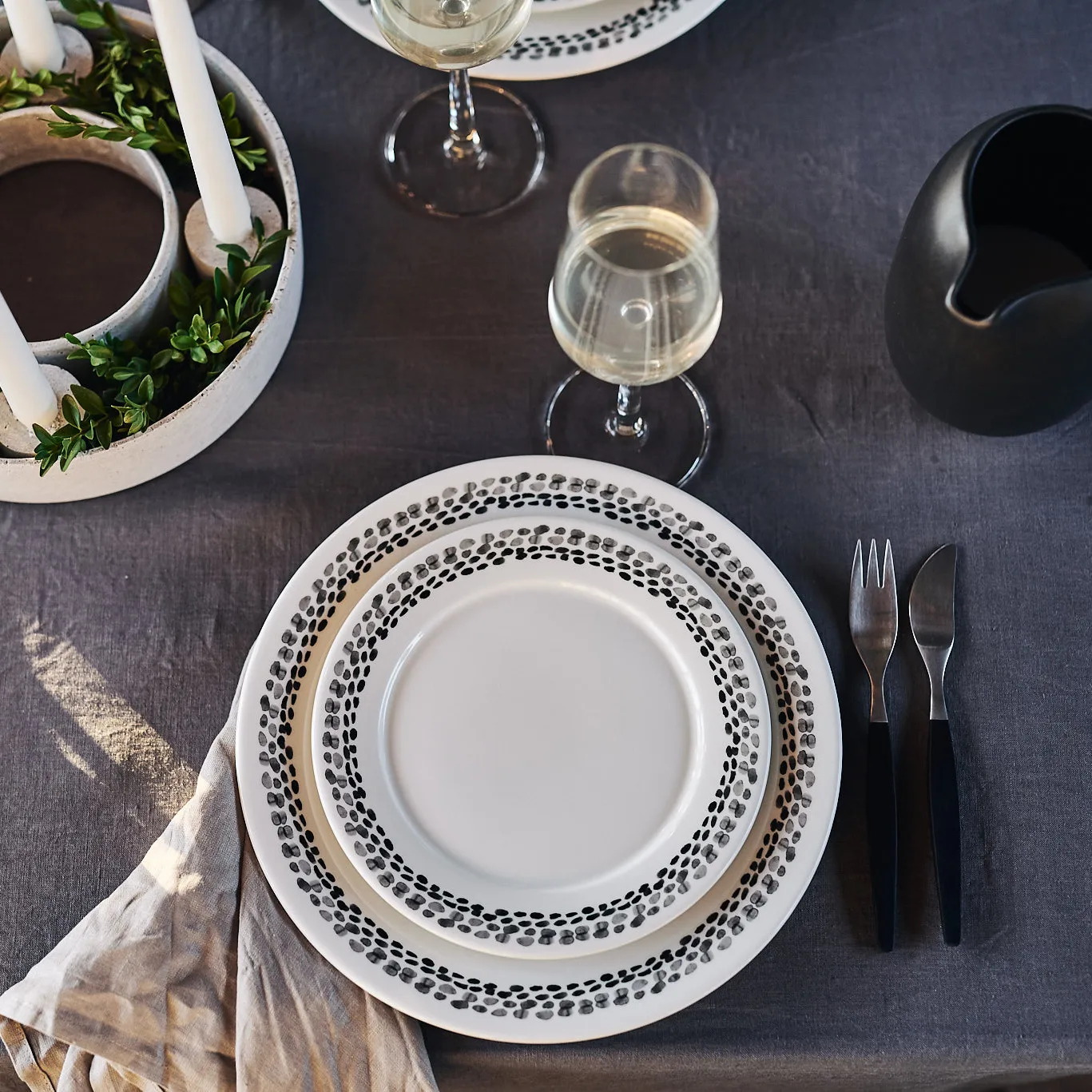 클라페스텐 사이드 플레이트 21 cm 4팩, black and white Scandi Living | 스칸디리빙