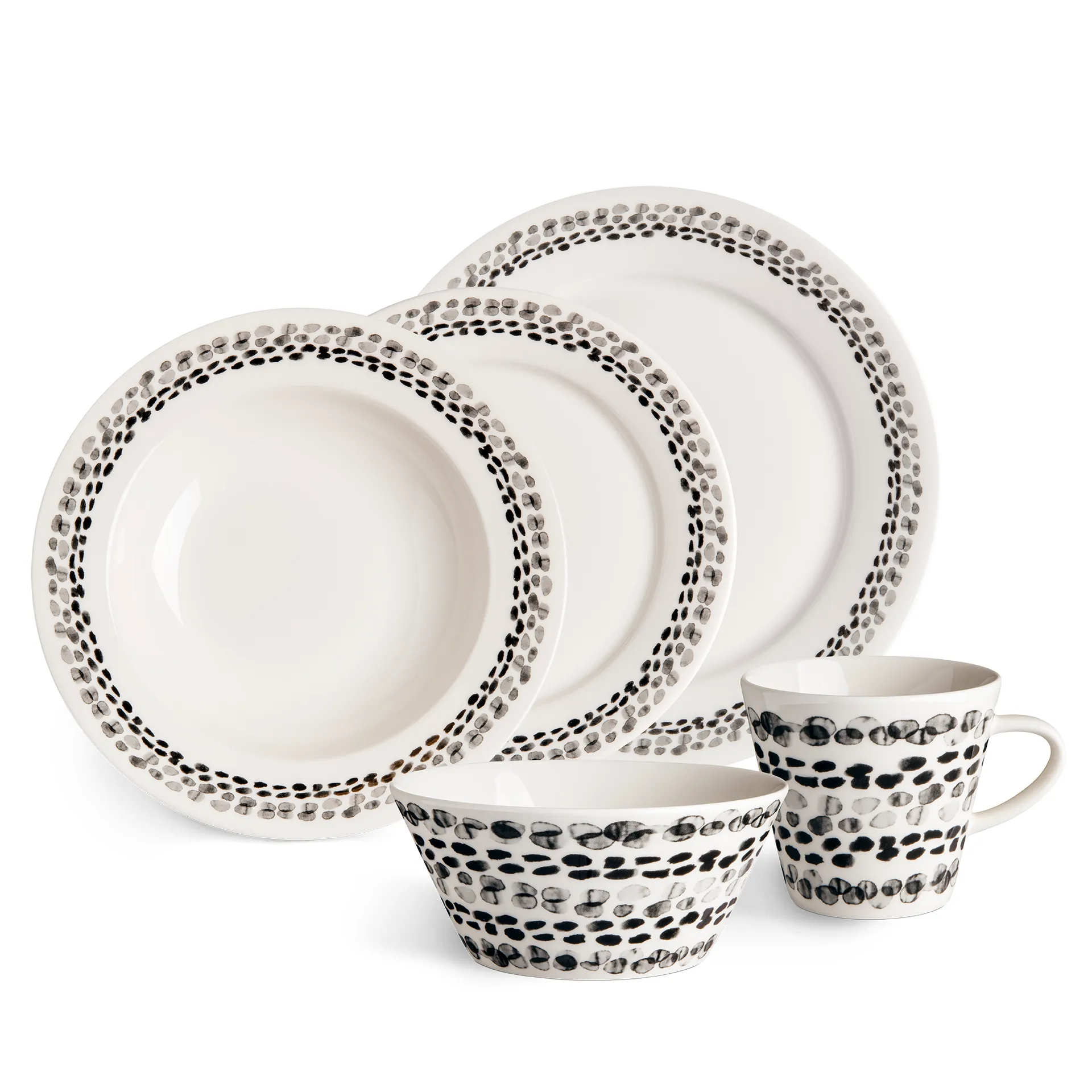 클라페스텐 사이드 플레이트 21 cm 4팩, black and white Scandi Living | 스칸디리빙