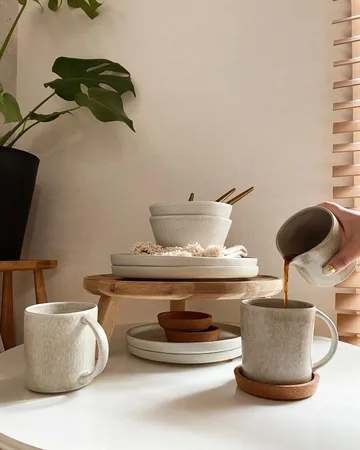 샌즈브로 파스타 플레이트 Ø23 cm 8개 세트 - 라이트 그레이 - Scandi Living | 스칸디리빙