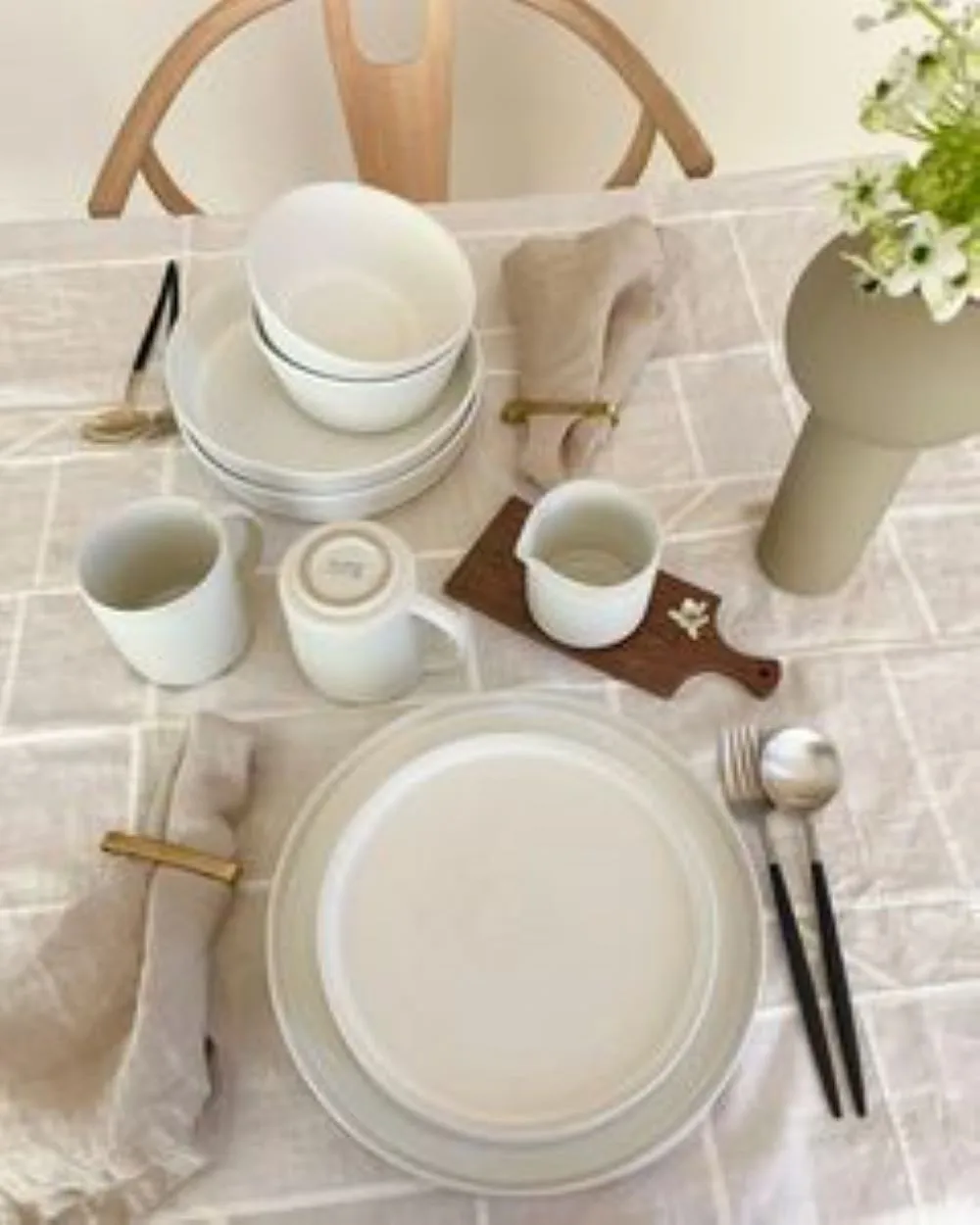 샌즈브로 디너 플레이트 Ø26 cm 4개 세트 - 오프 화이트,  Scandi Living