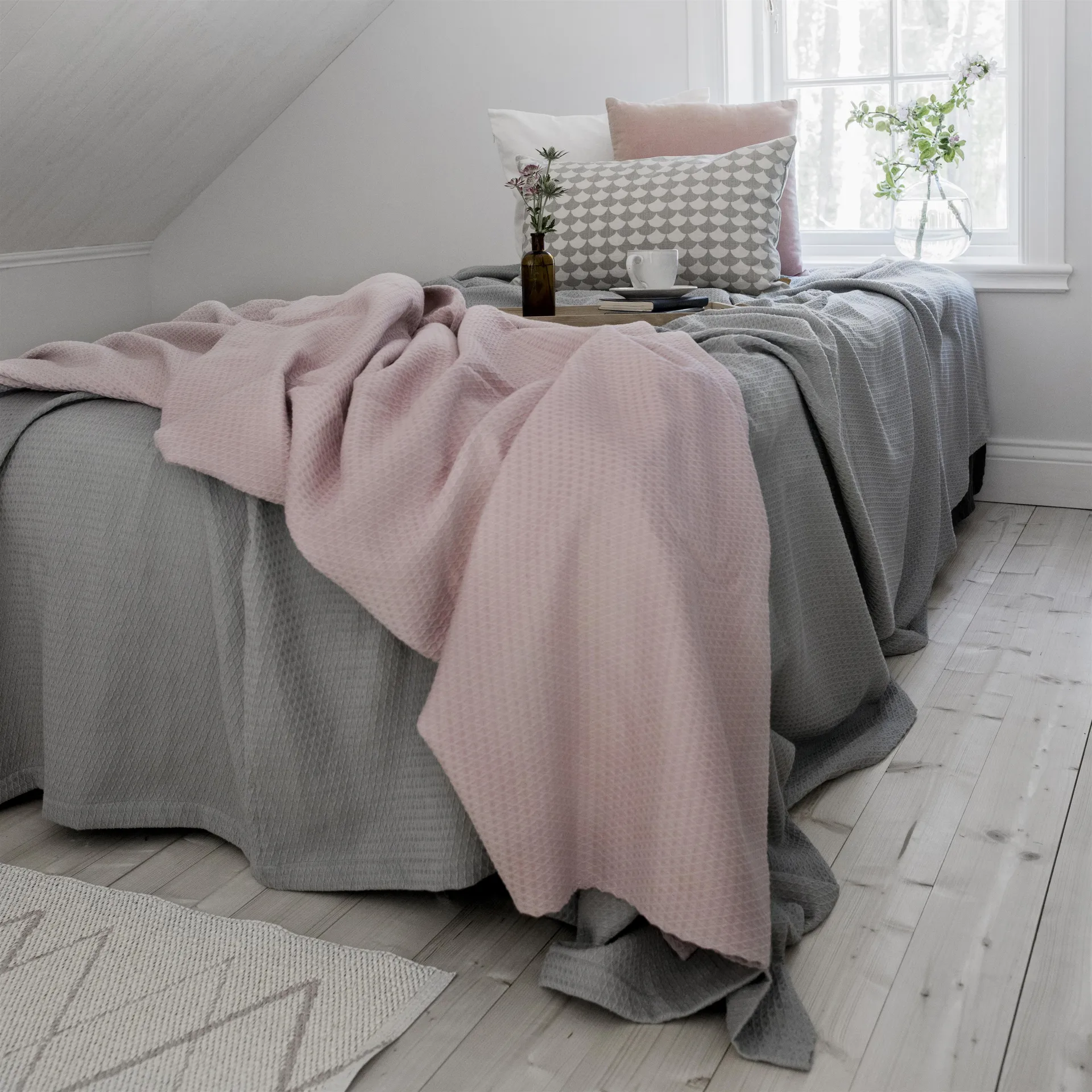기모노 베드 스프레드 260x260 cm, dusty rose (pink) Scandi Living | 스칸디리빙