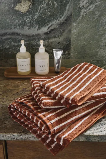 드리프트 타월 4개 세트 - Brown-White - Scandi Living