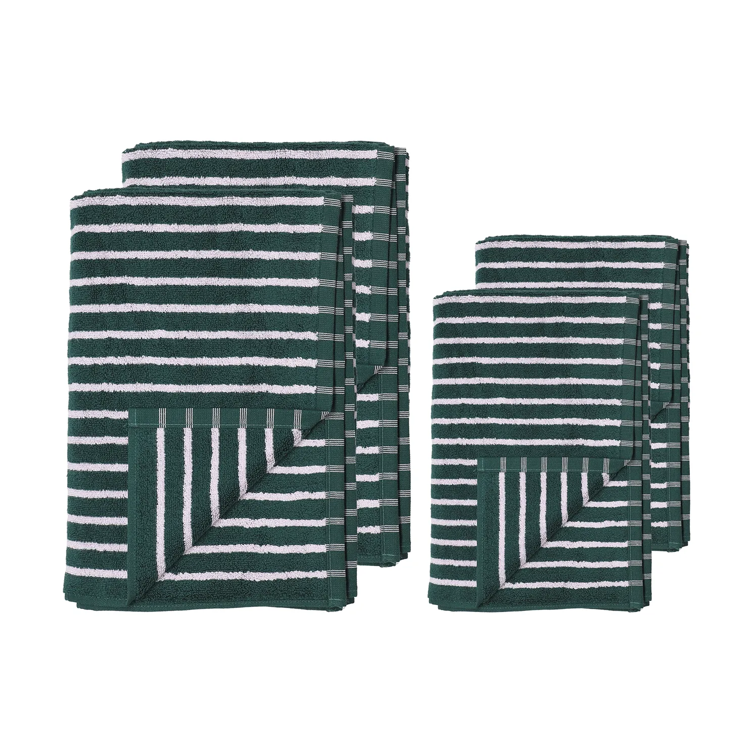 드리프트 타월 4개 세트 - Green-Lilac,  Scandi Living