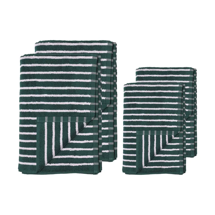 드리프트 타월 4개 세트 - Green-Lilac - Scandi Living