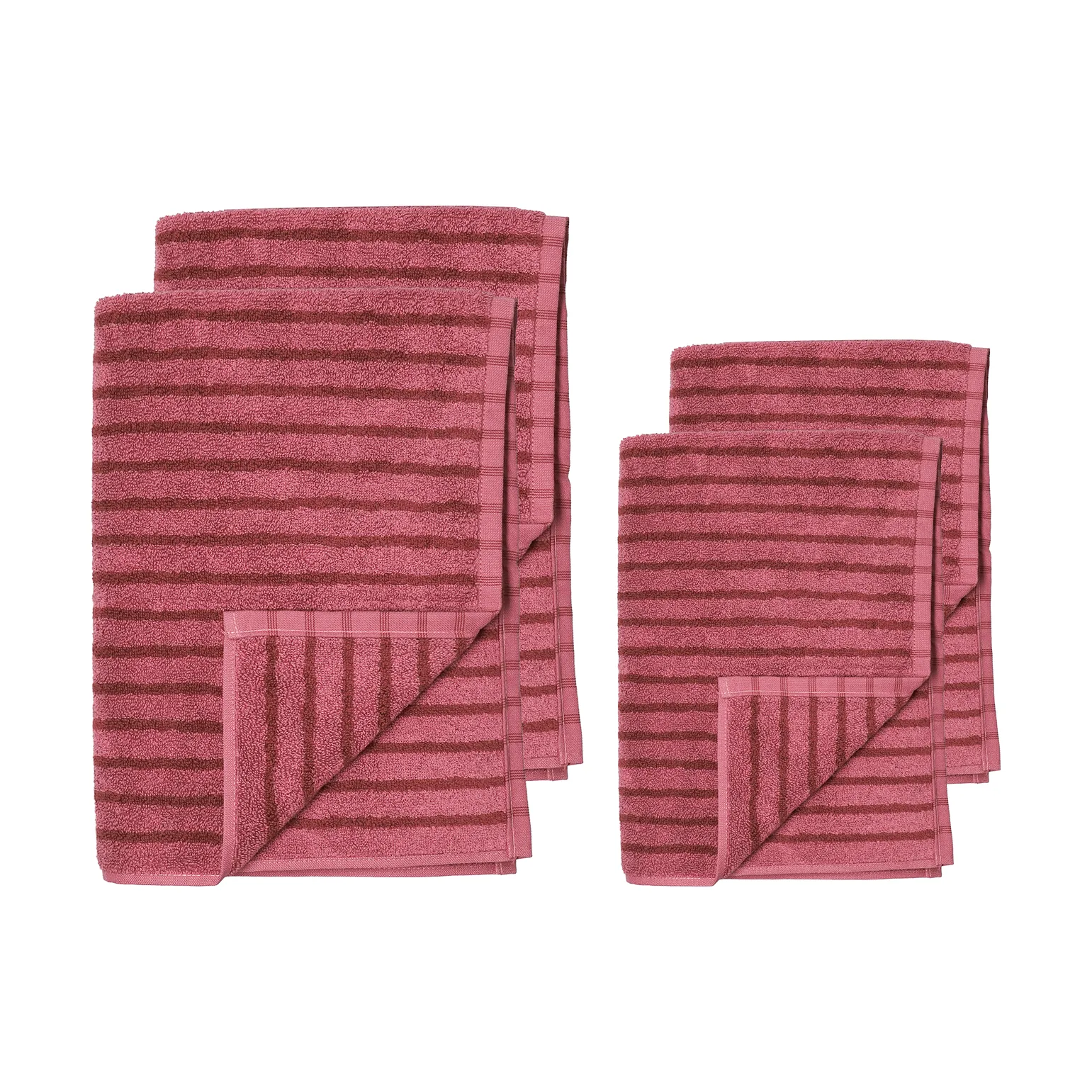 드리프트 타월 4개 세트 - Pink-Red,  Scandi Living