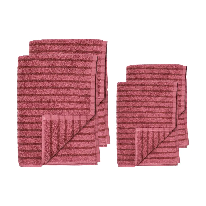 드리프트 타월 4개 세트 - Pink-Red - Scandi Living