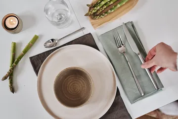 클린 냅킨 45 x 45 cm 4개 세트 - dusty green - Scandi Living | 스칸디리빙