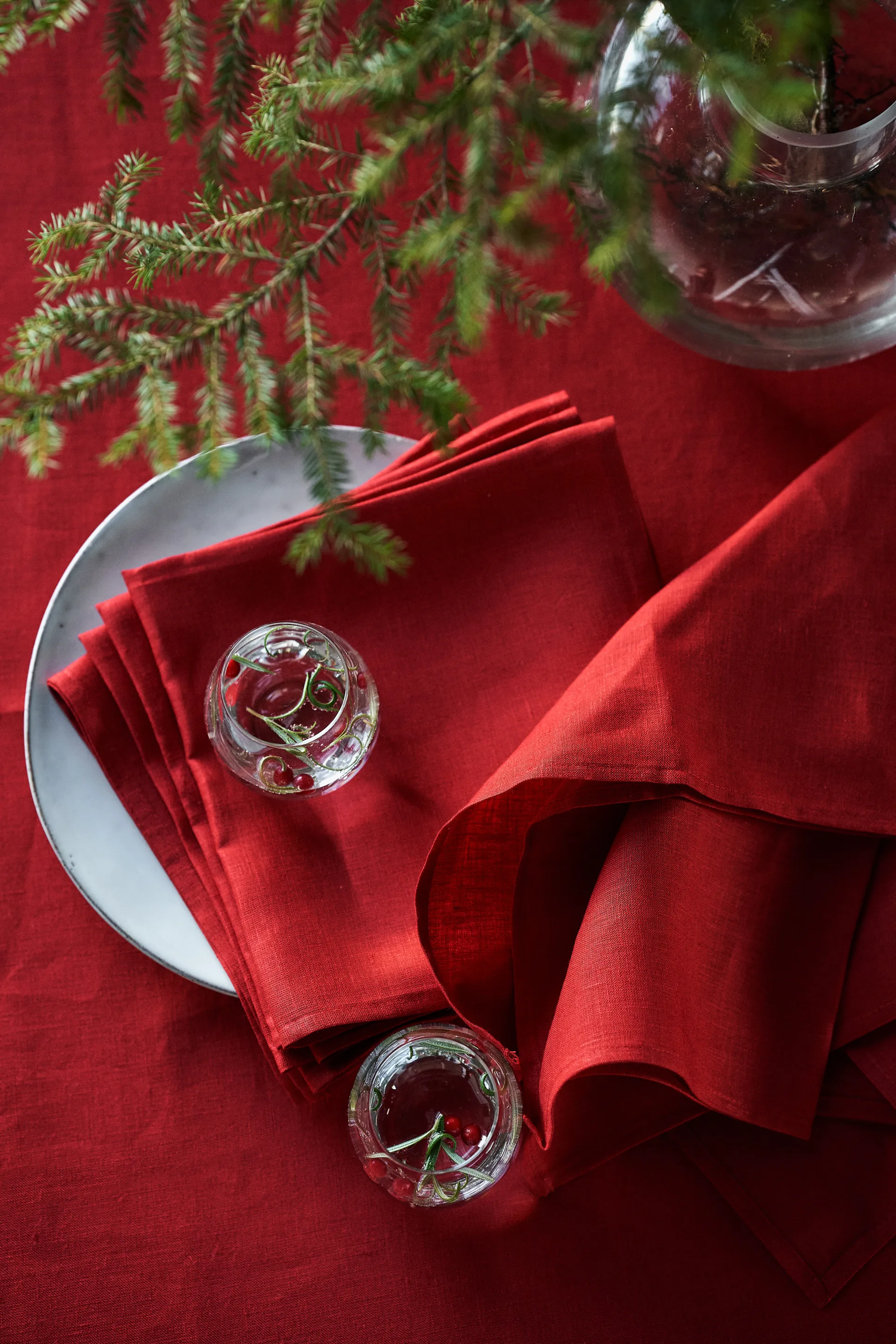 클린 냅킨 45 x 45 cm 4개 세트, Red Scandi Living | 스칸디리빙