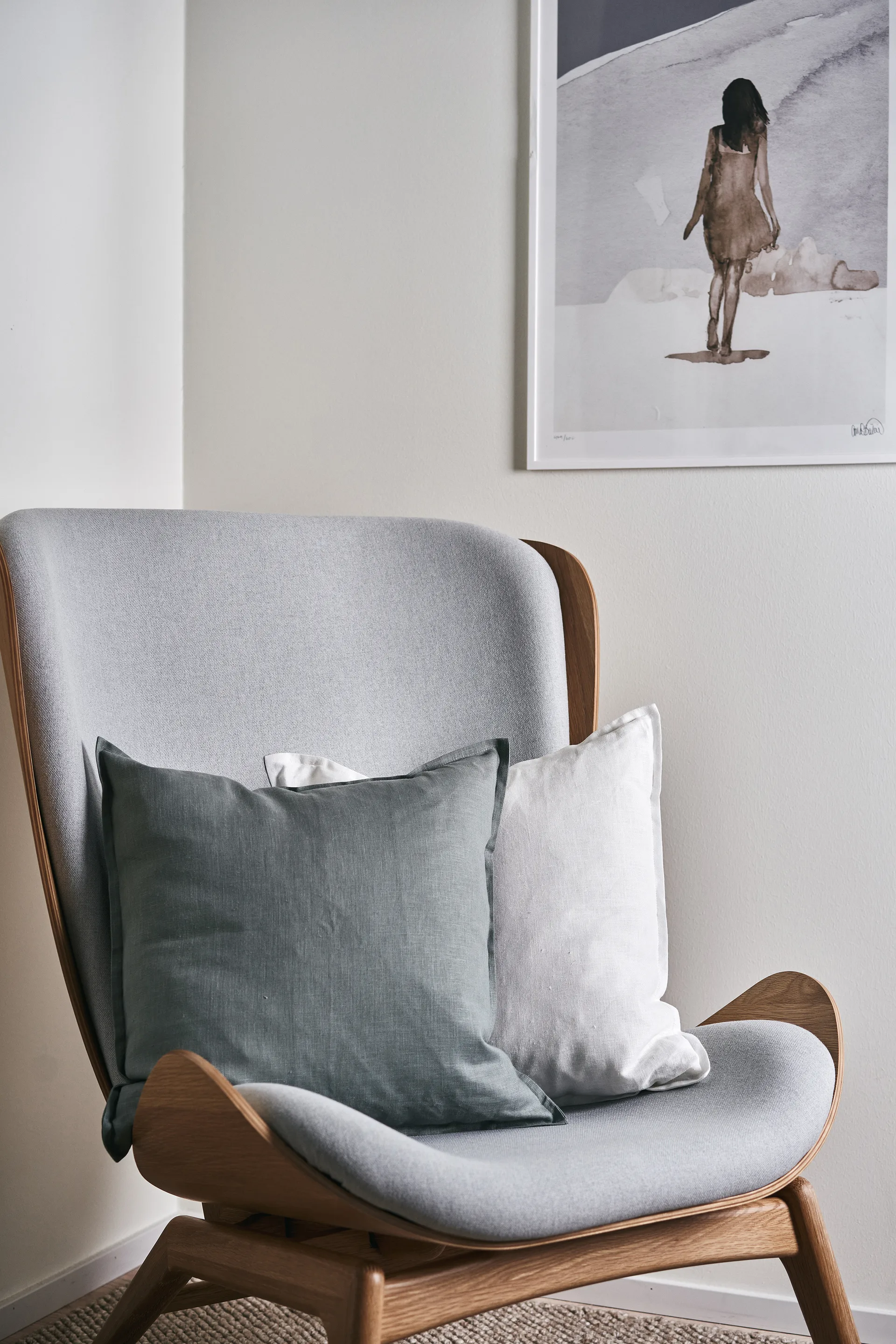 캄 리넨 쿠션 커버 50x50 cm, Smokey Blue Scandi Living | 스칸디리빙