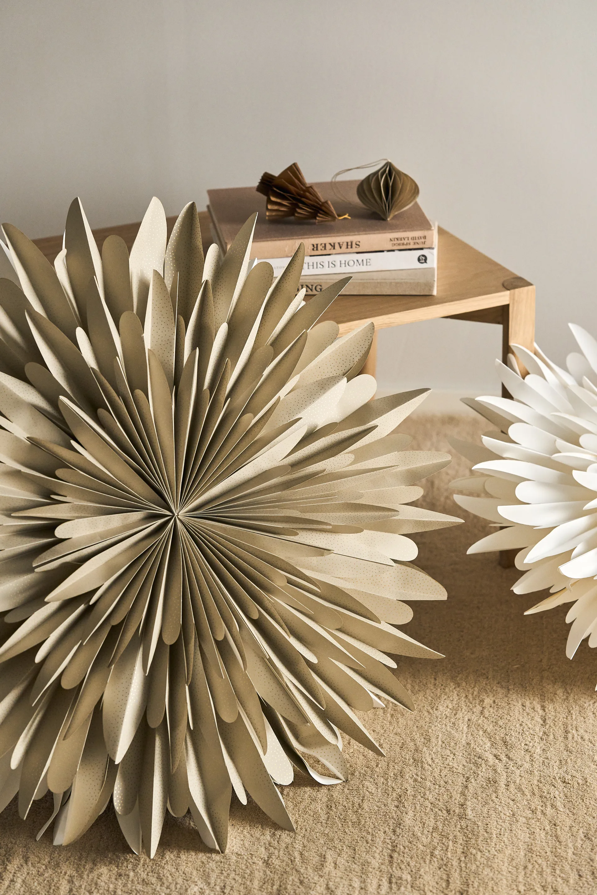 루나 대림절 별 전등갓 베이지 & 닷츠, 80 cm Scandi Living | 스칸디리빙