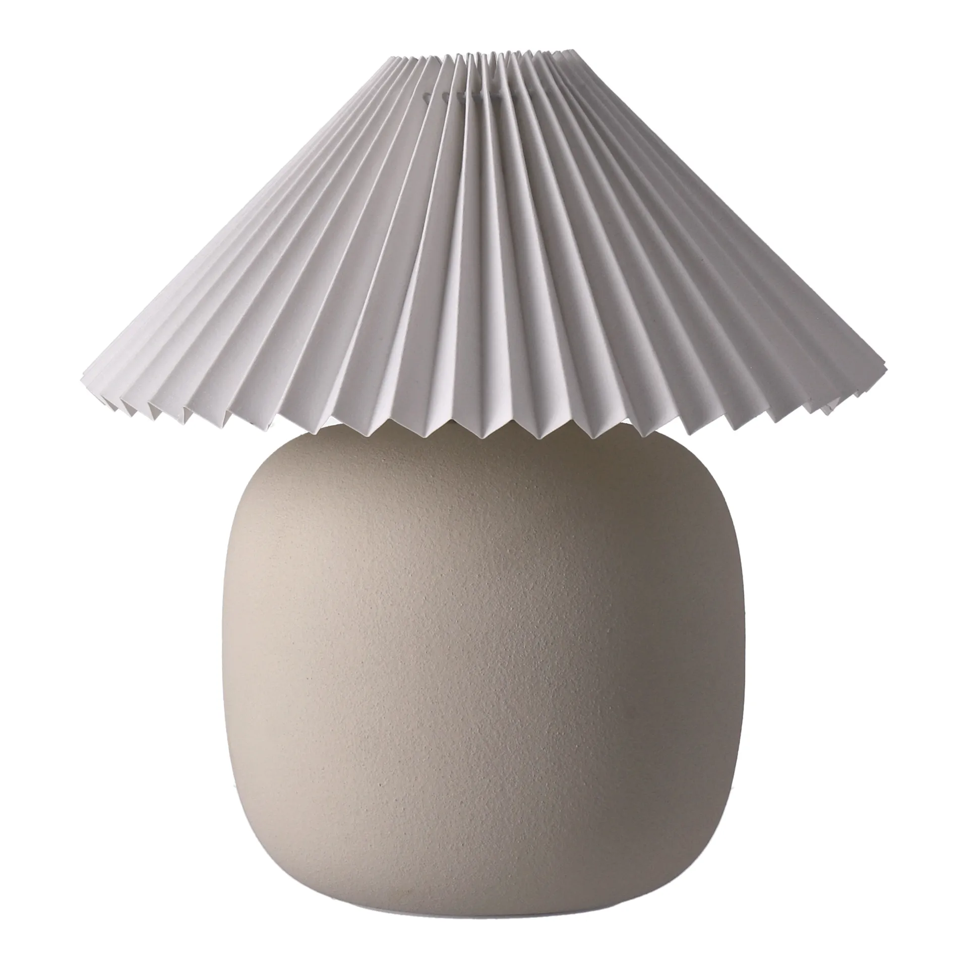 Boulder bordslampa 29 cm beige-pleated white,  Scandi Living