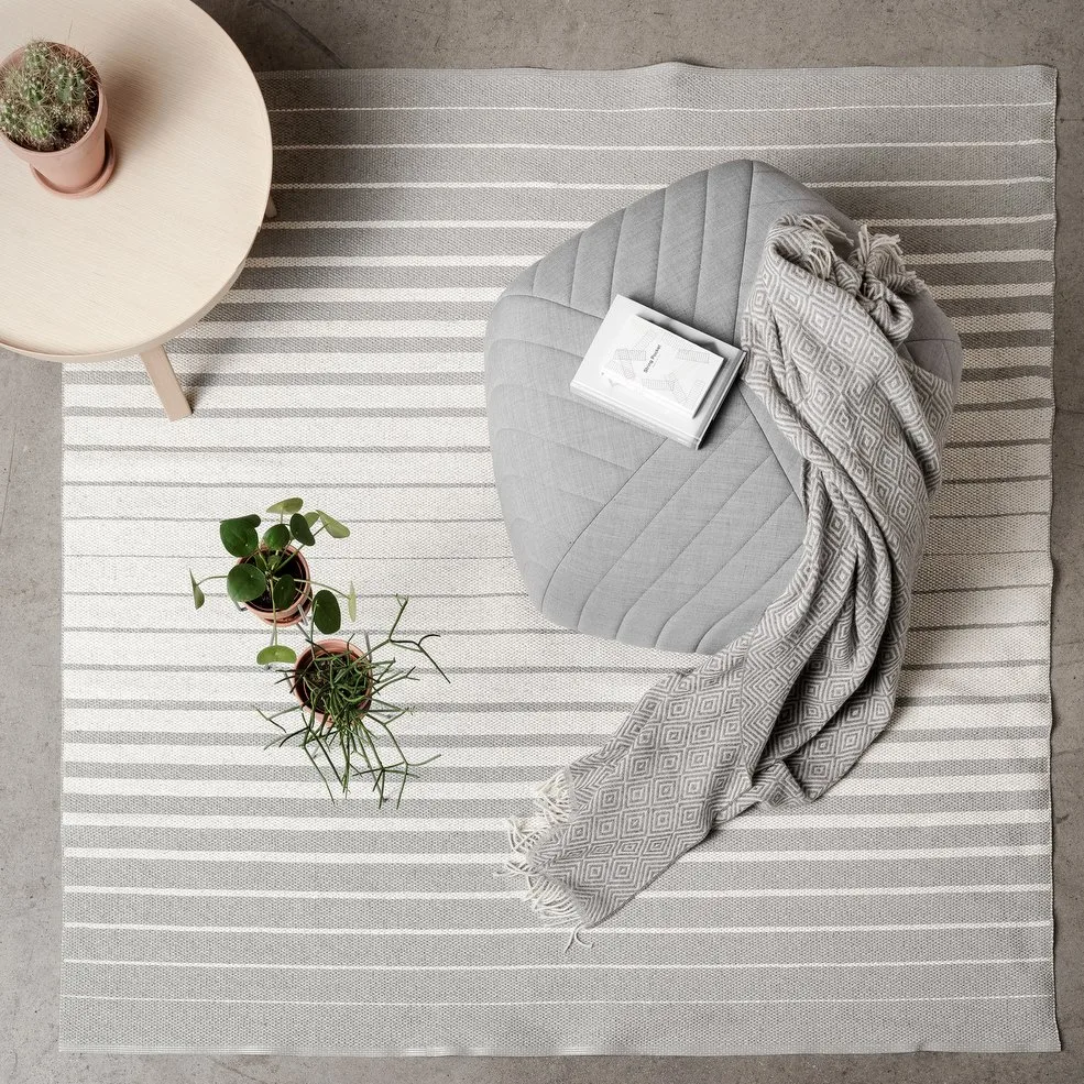 페이드 대형 PVC 러그 콘크리트 (그레이), 200x200cm Scandi Living | 스칸디리빙