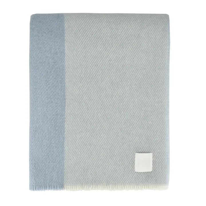 Row 스트라이프 울 담요 - Light blue, 120x185 cm - Scandi Living | 스칸디리빙