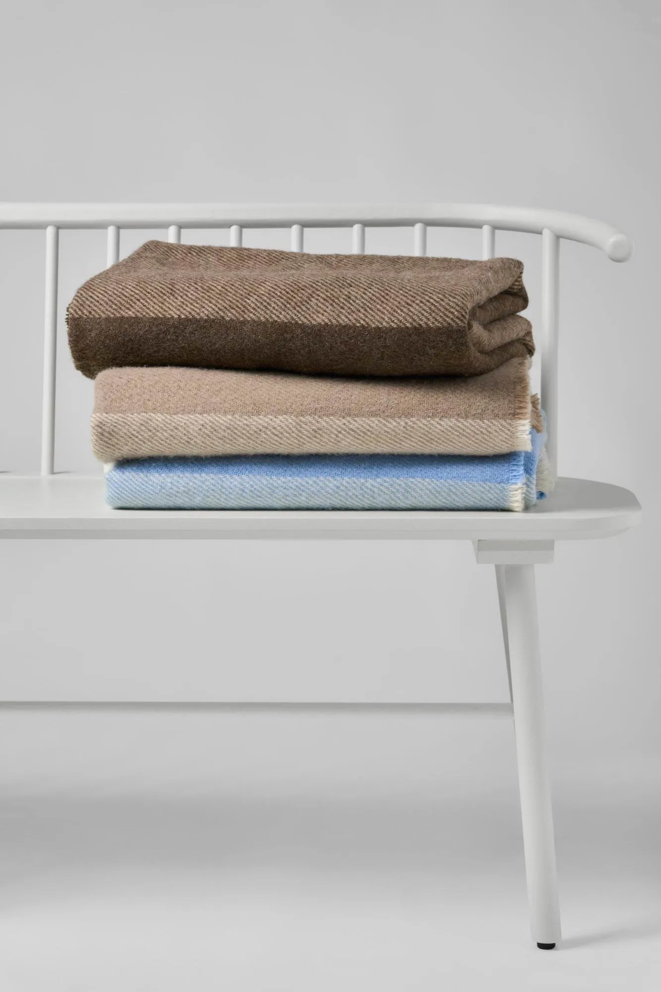 Row 스트라이프 울 담요, Light blue, 120x185 cm Scandi Living | 스칸디리빙