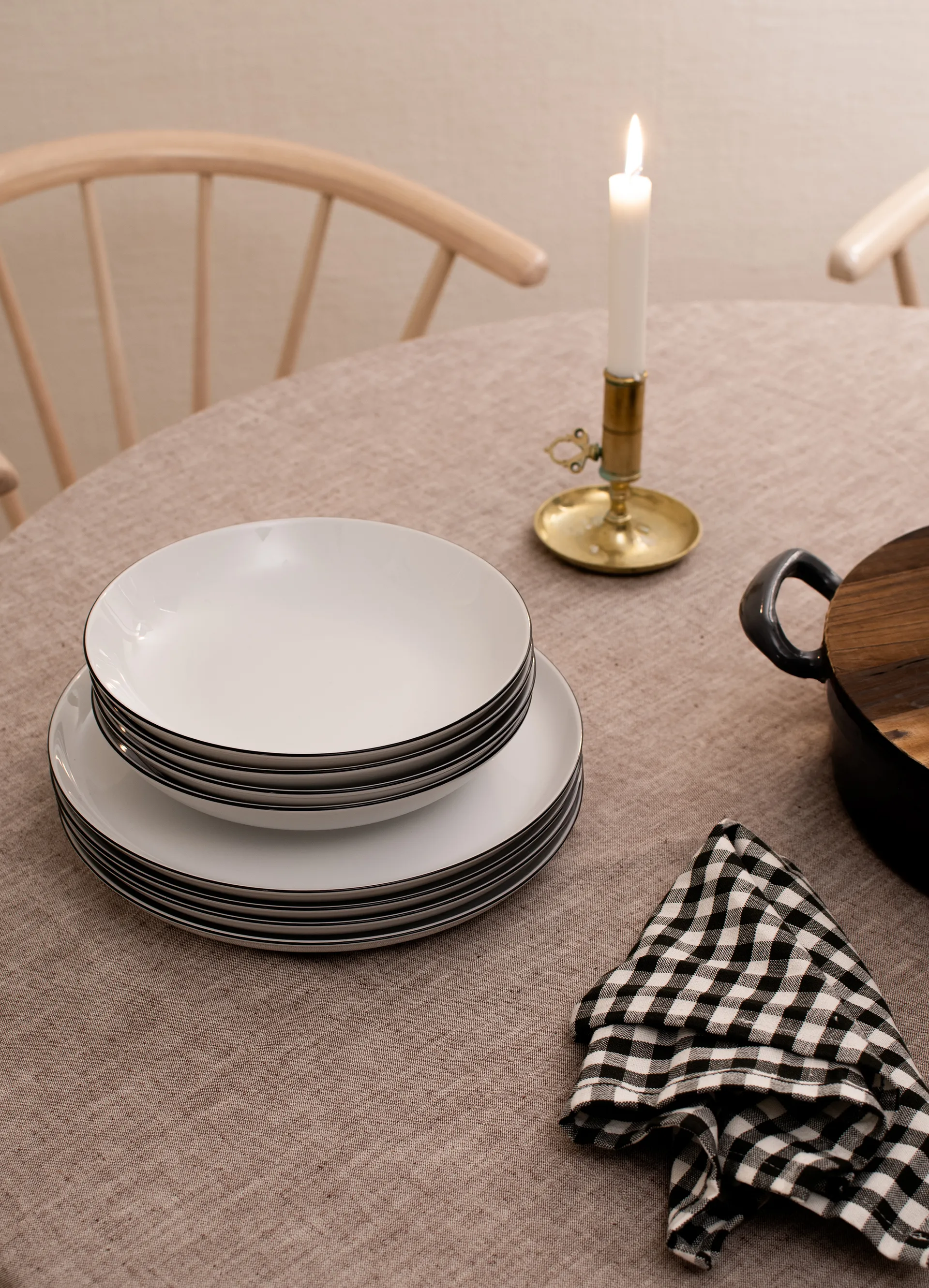 리도 블랙 라인 서비스 세트 12개 세트, White with black edge Seltmann Weiden | 셀트만바이덴