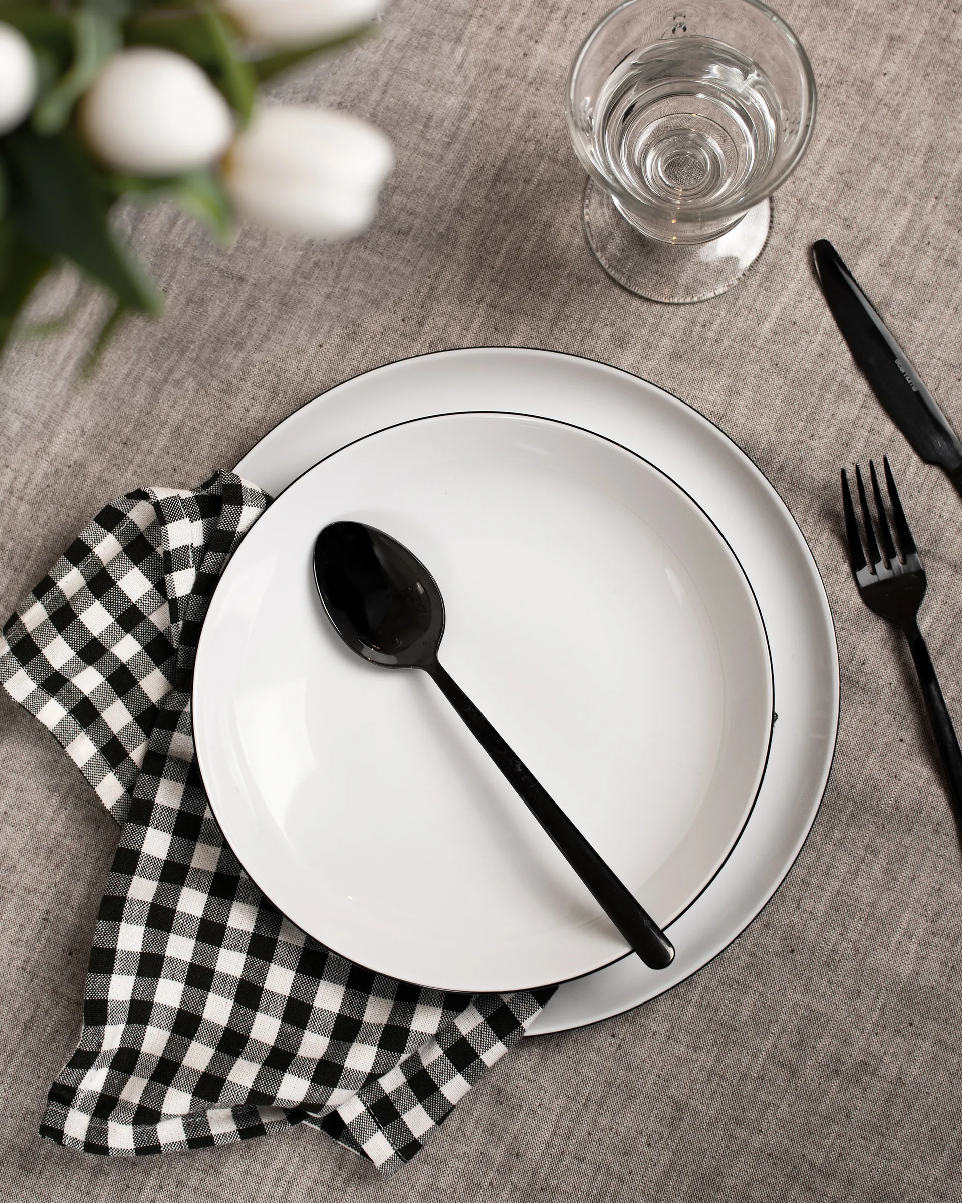 리도 블랙 라인 서비스 세트 12개 세트, White with black edge Seltmann Weiden | 셀트만바이덴