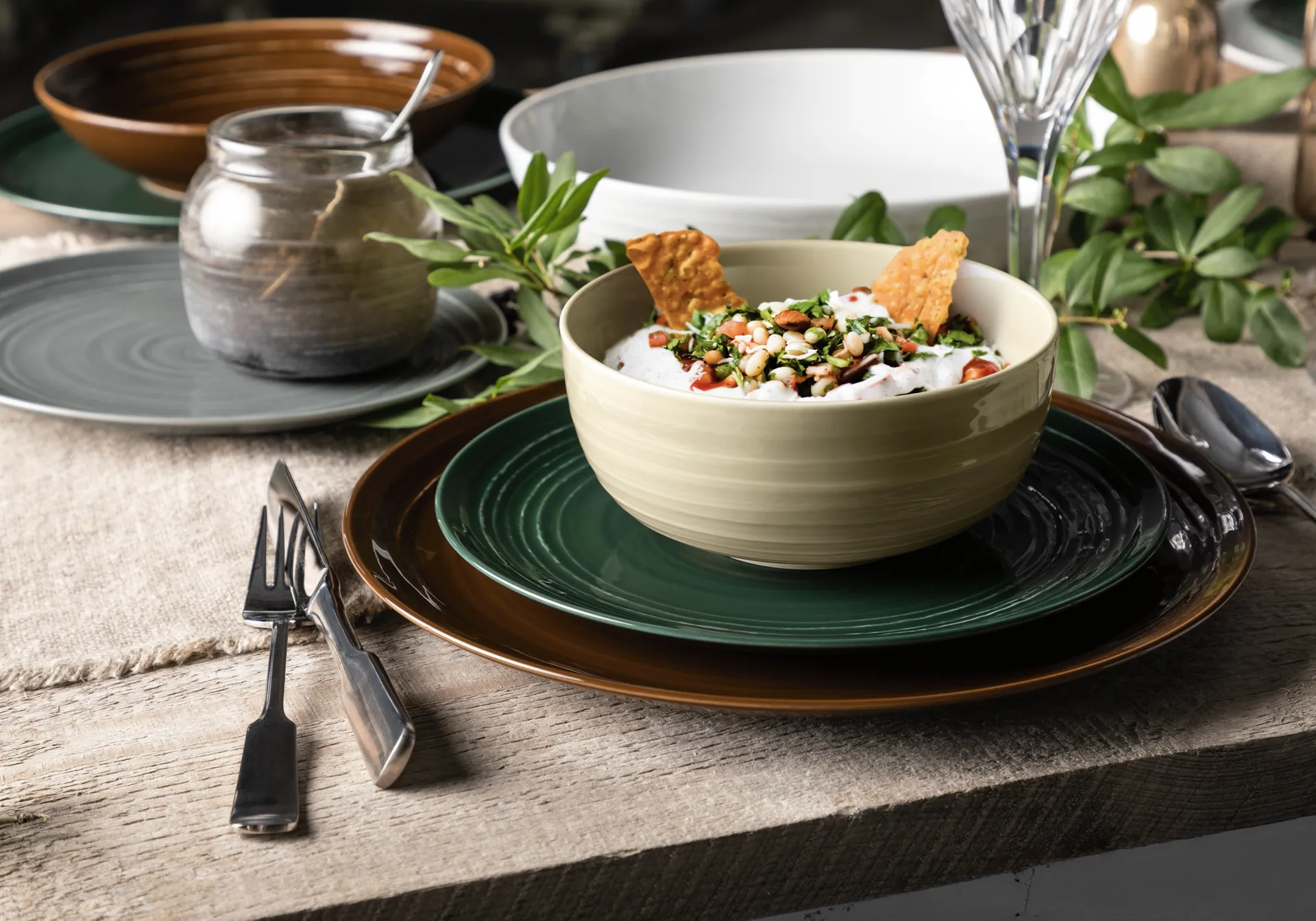 테라 접시 Ø22.7 cm 6개 세트, Moss Green Seltmann Weiden | 셀트만바이덴