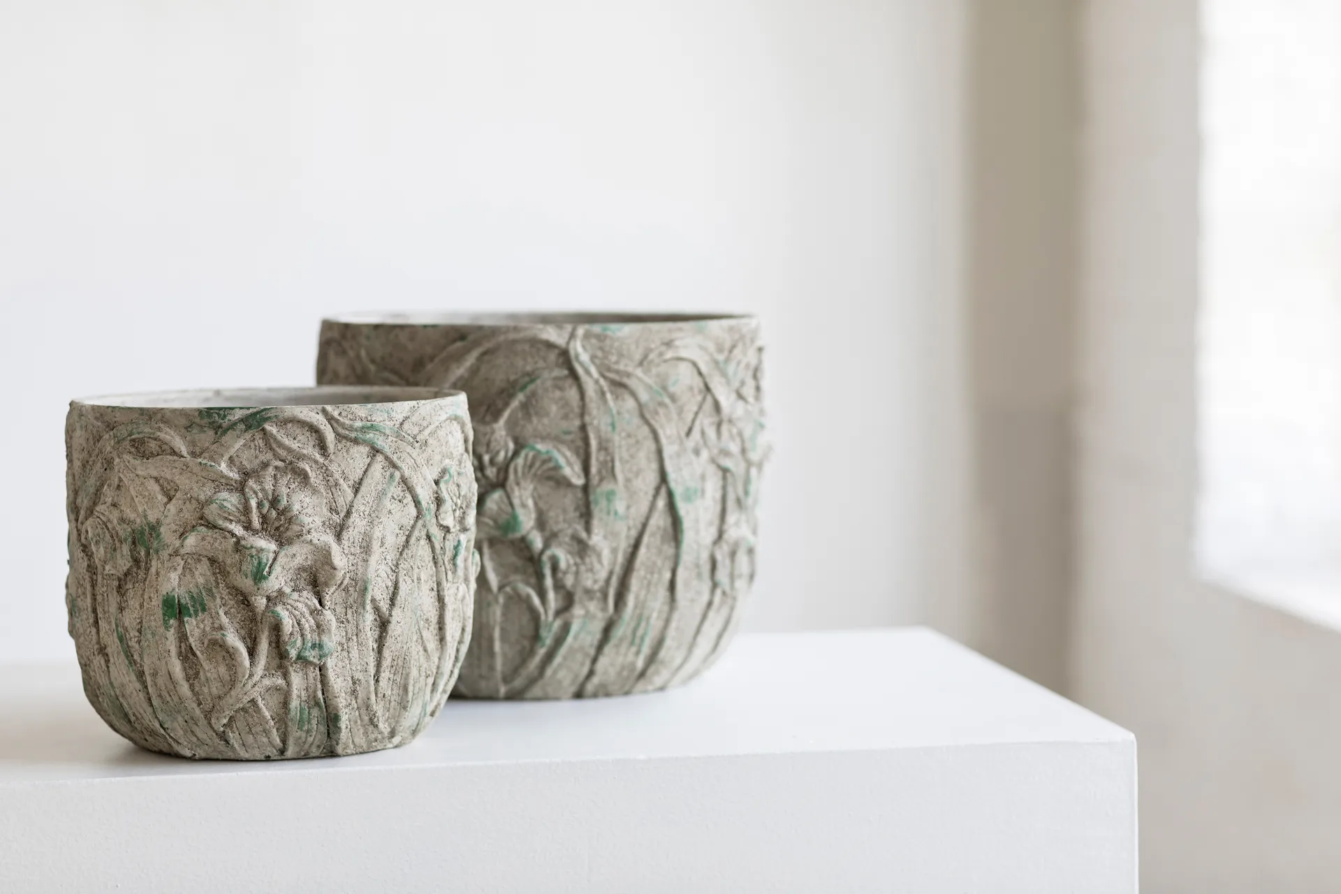 러스틱 플라워 팟 플라워 패턴 M 25.5 cm, Grey Serax | 세락스