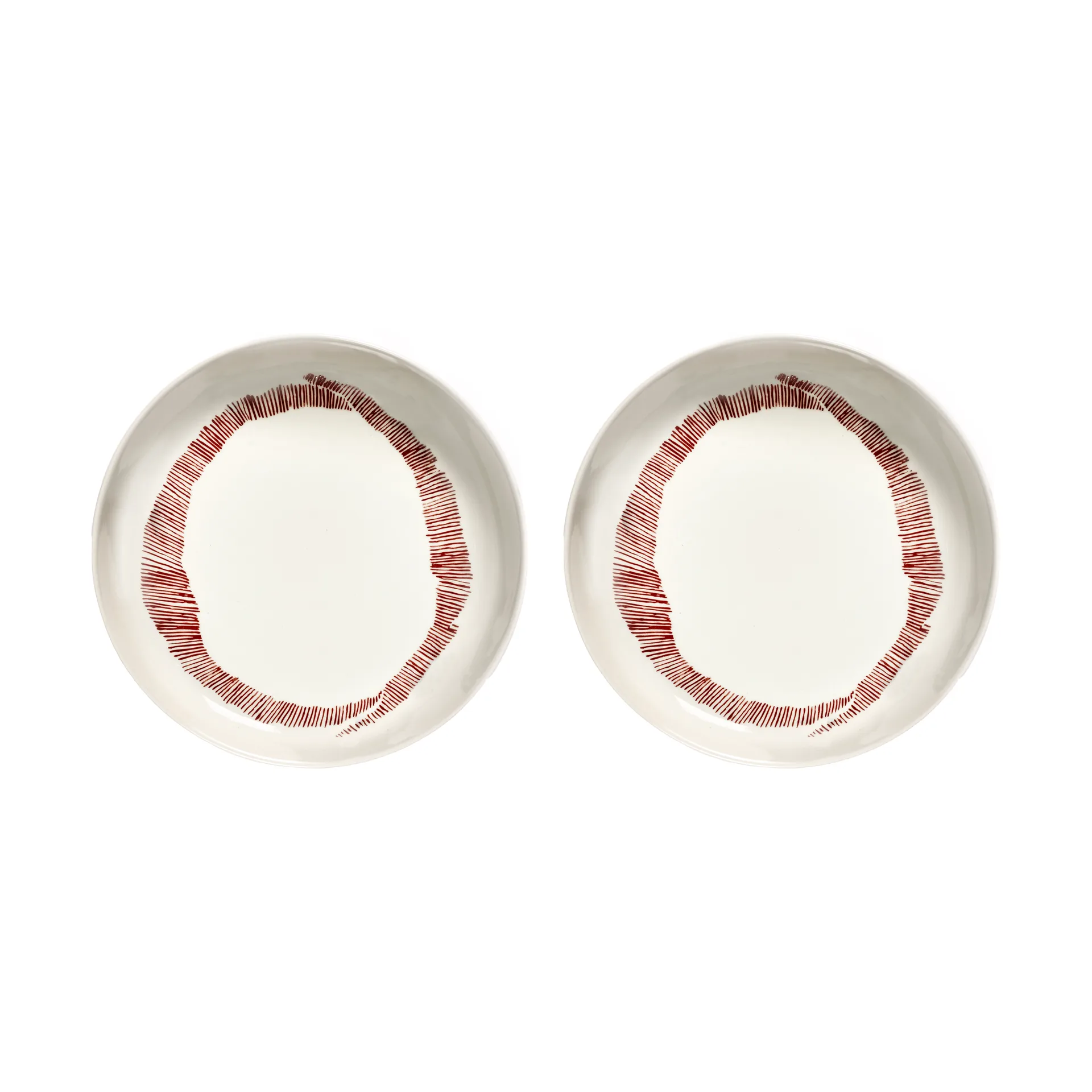 Ottolenghi Feast 딥플레이트 Ø22 cm 2개 세트, White stripes-red Serax | 세락스