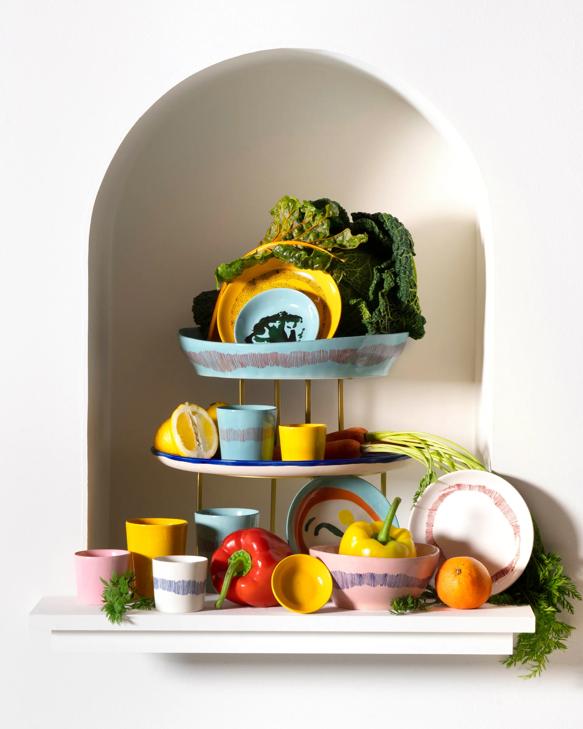 Ottolenghi Feast 딥플레이트 Ø22 cm 2개 세트, White stripes-red Serax | 세락스