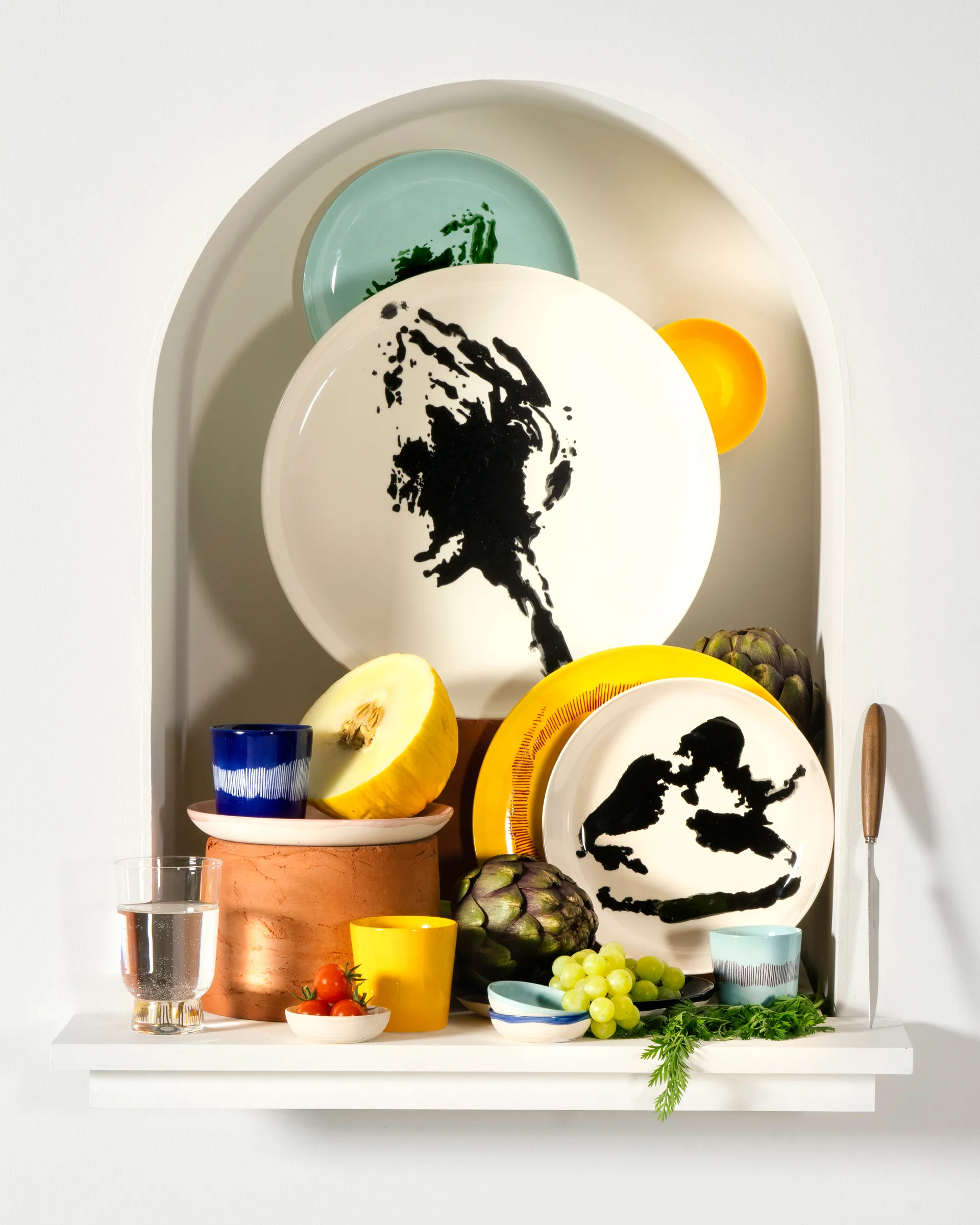 Ottolenghi Feast 보울 L Ø17 cm 4개 세트, Dark blue stripes-white Serax | 세락스