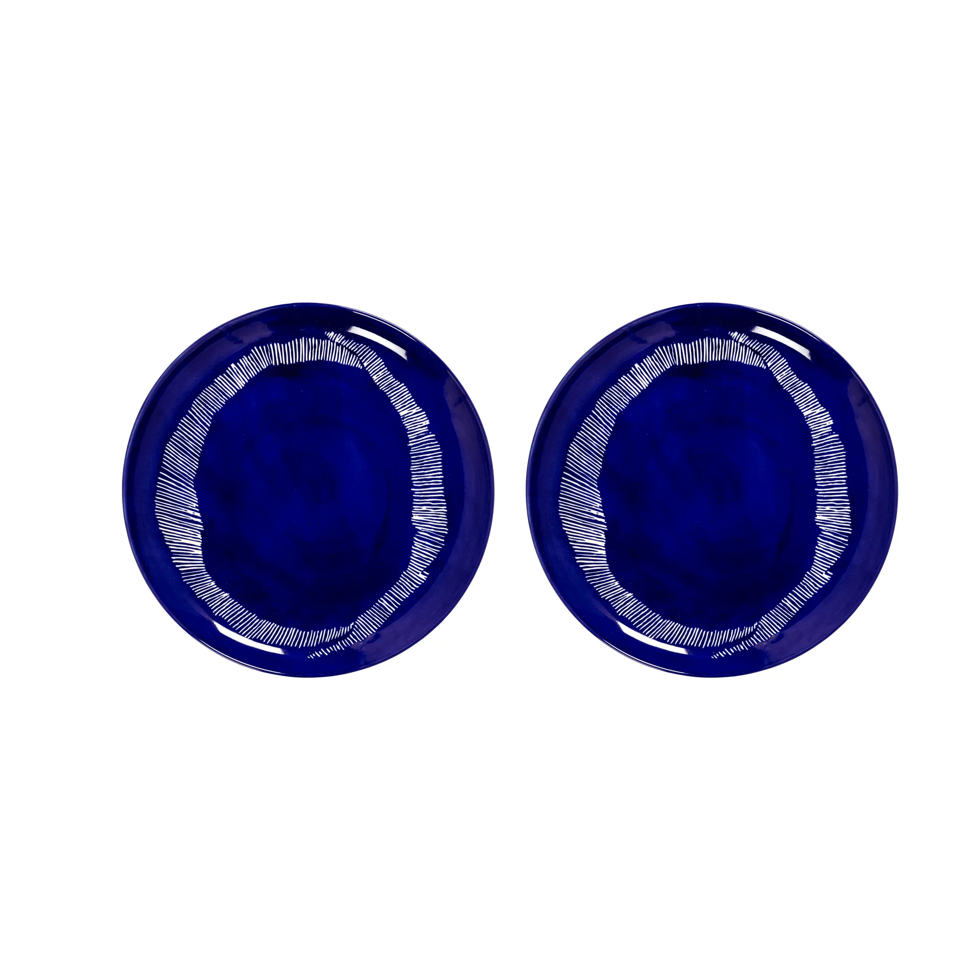 Ottolenghi Feast 접시 L Ø26,5 cm 2개 세트, Dark blue stripes-white Serax | 세락스