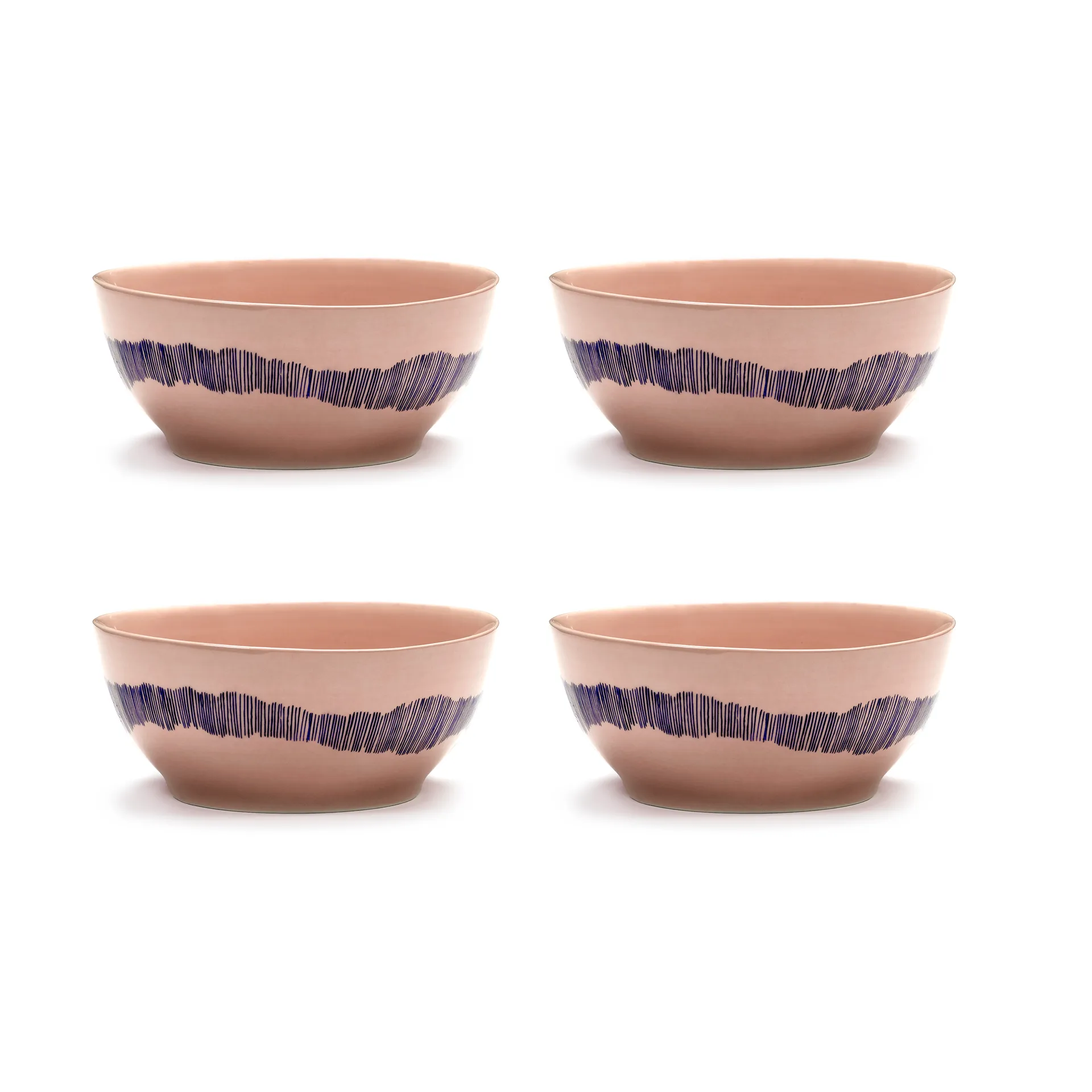 Ottolenghi Feast 보울 S Ø15 cm 4개 세트, Pink stripes blue Serax | 세락스