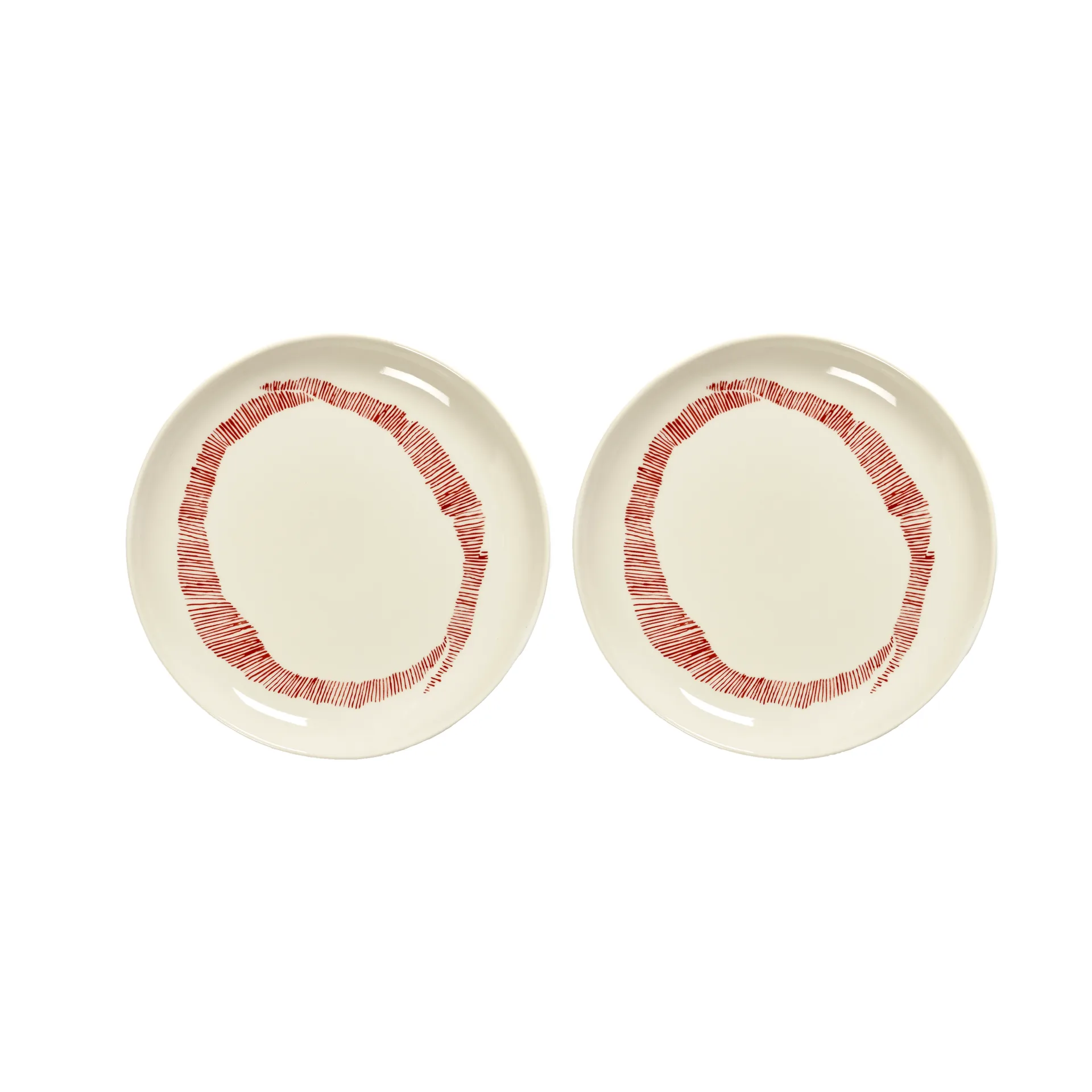 Ottolenghi Feast 접시 S Ø19 cm 2개 세트, White stripes-red Serax | 세락스