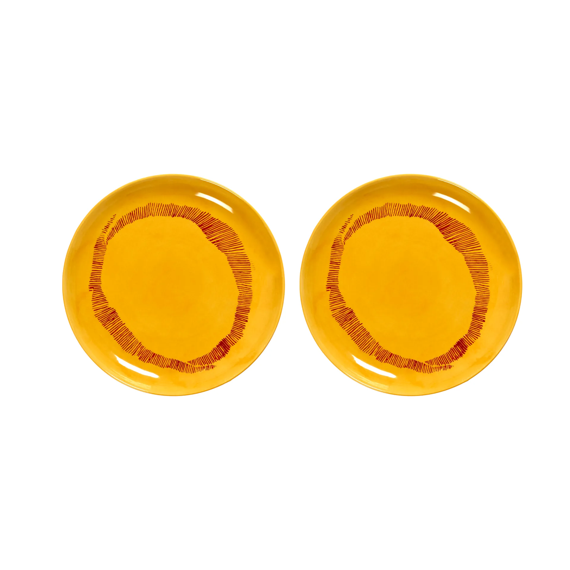 Ottolenghi Feast 접시 S Ø19 cm 2개 세트, Yellow stripes-red Serax | 세락스
