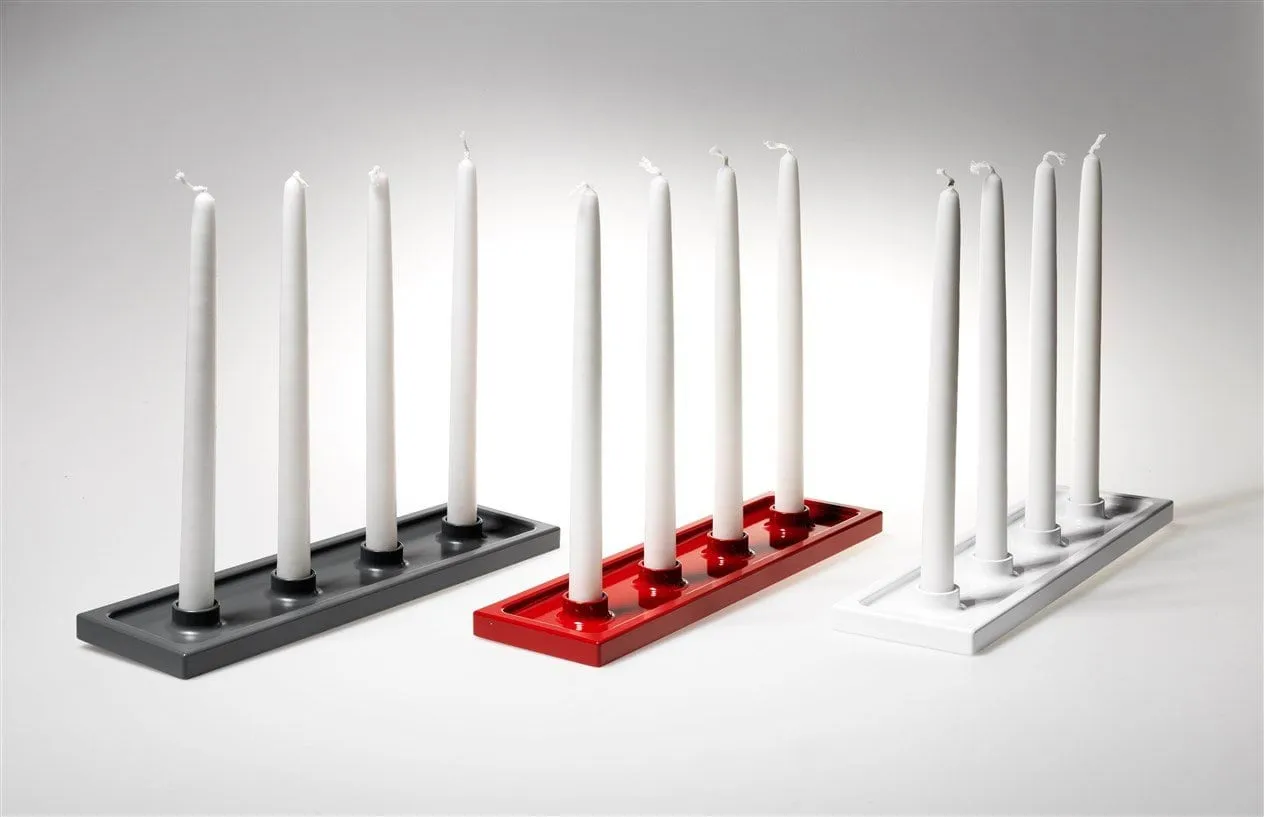 Crater 대림절 캔들 홀더, Red, 4 lights SMD Design | SMD 디자인