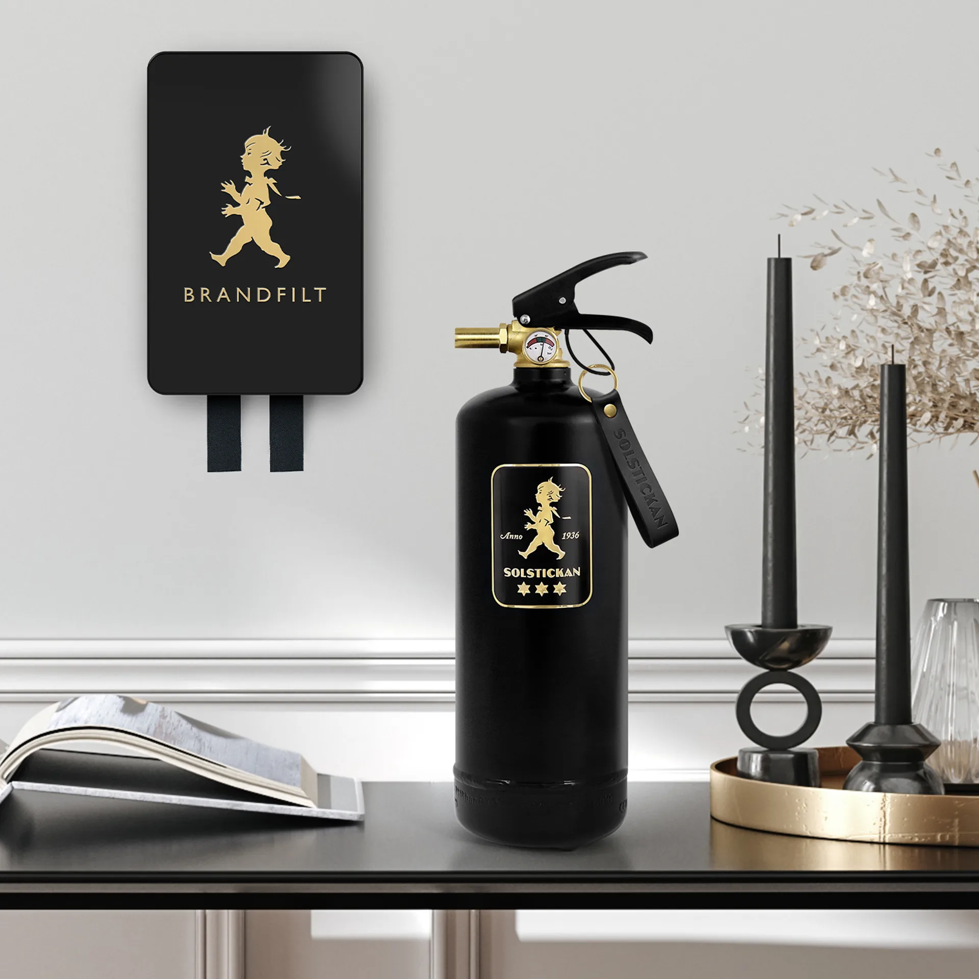 솔스티칸 파이어 담요 120x120 cm 2023, black-gold Solstickan Design | 솔스티칸 디자인