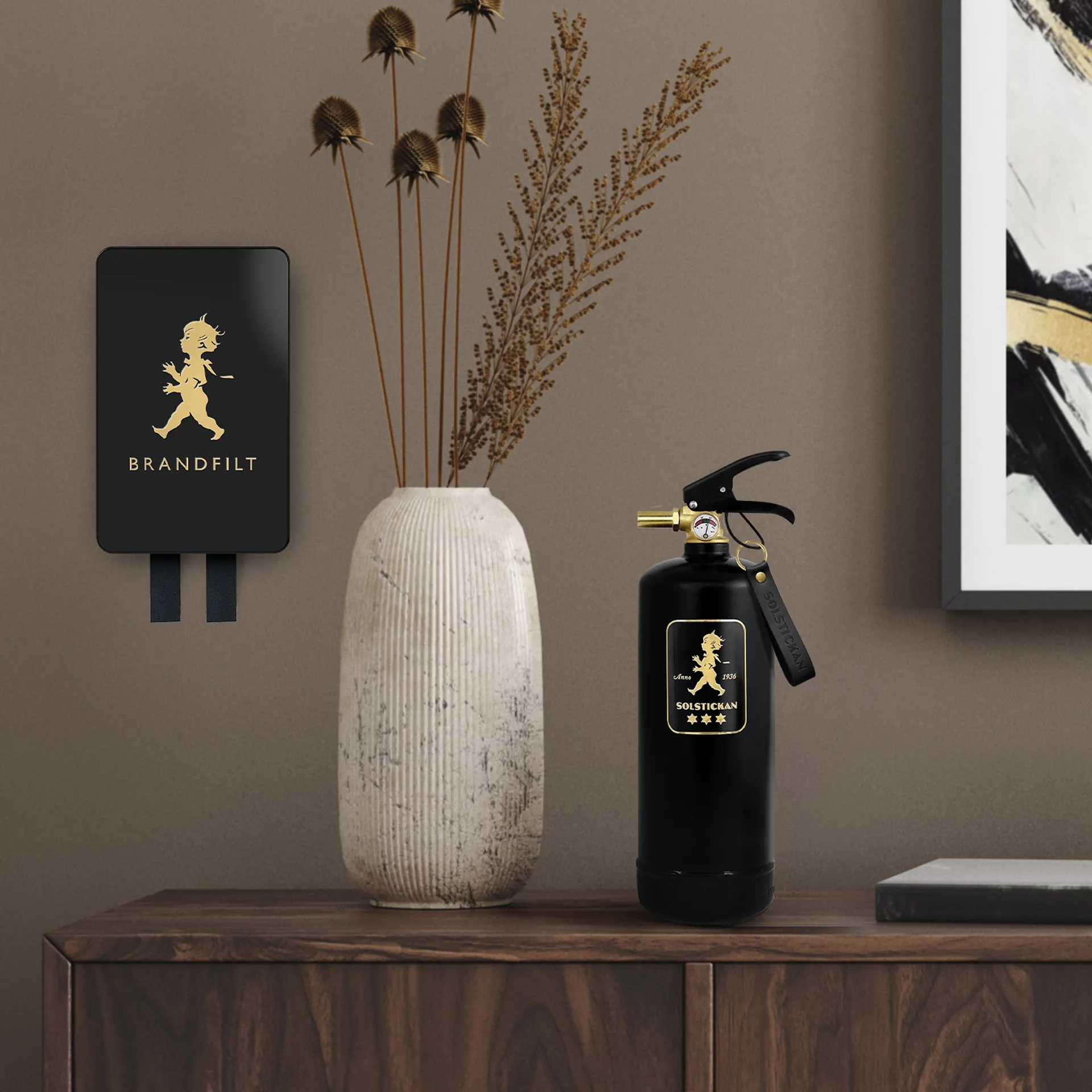 솔스티칸 파이어 담요 120x120 cm 2023, black-gold Solstickan Design | 솔스티칸 디자인