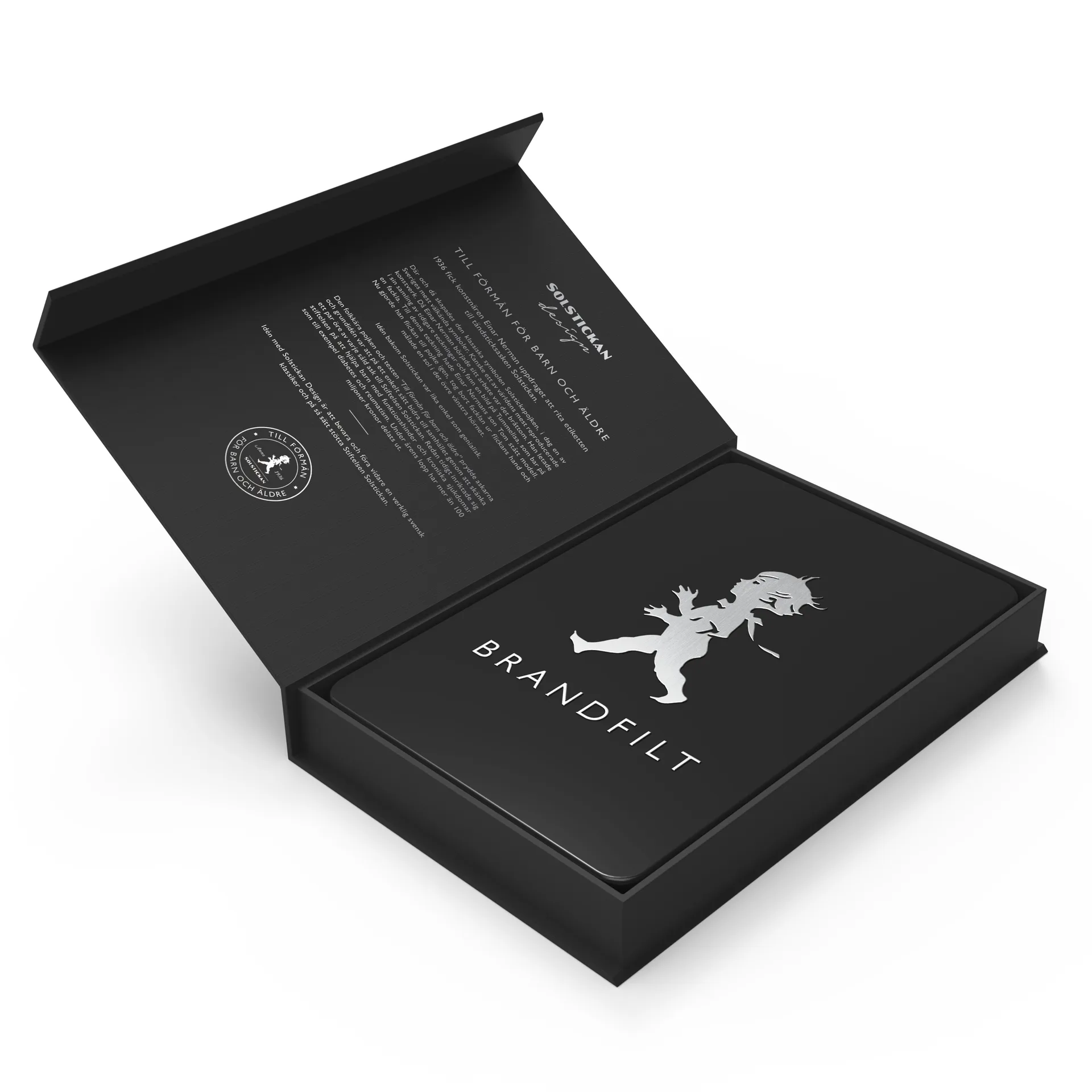 솔스티칸 파이어 담요 120x120 cm 2023, Black-silver Solstickan Design | 솔스티칸 디자인