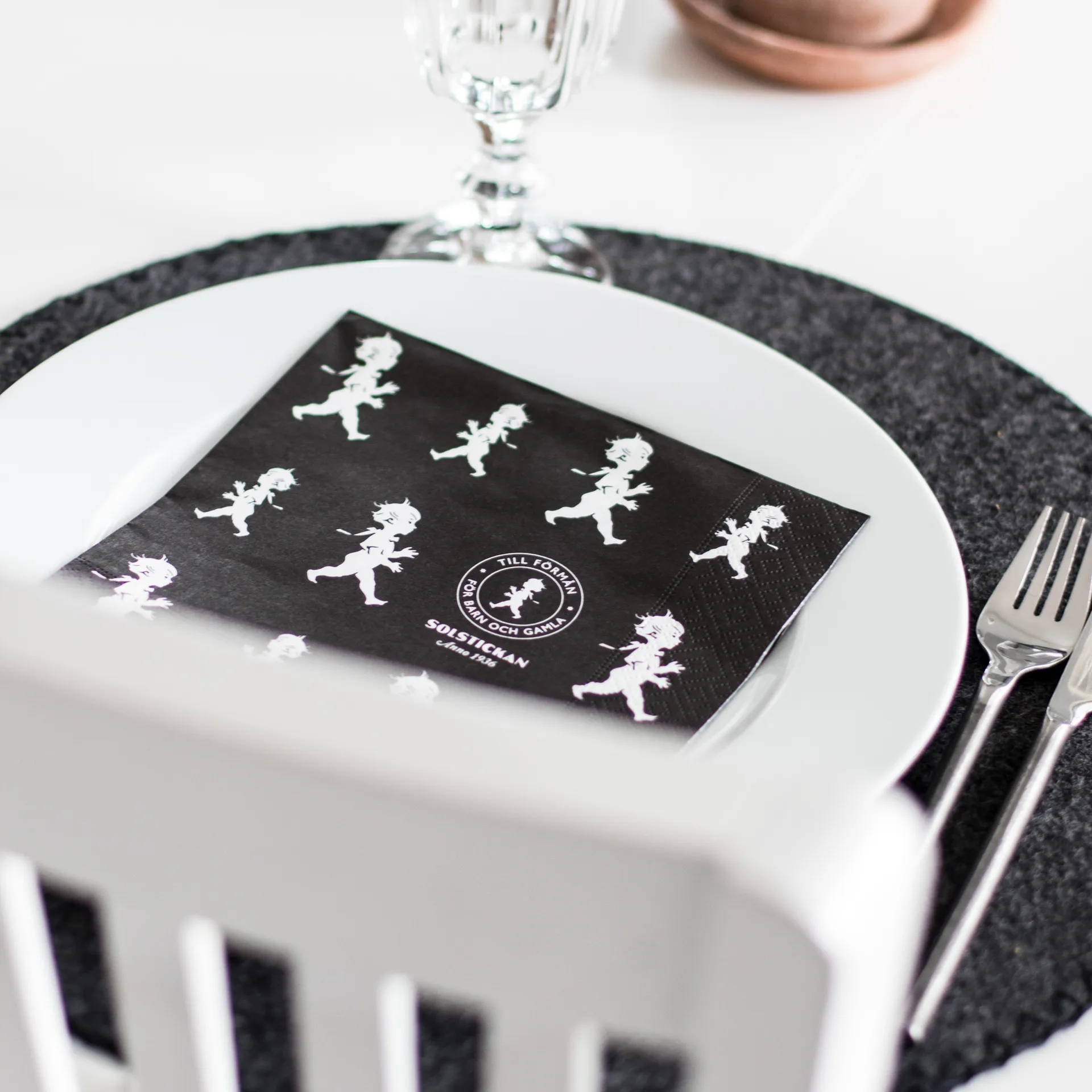 솔스티칸 냅킨 33x33 cm 20개 세트, Black Solstickan Design | 솔스티칸 디자인