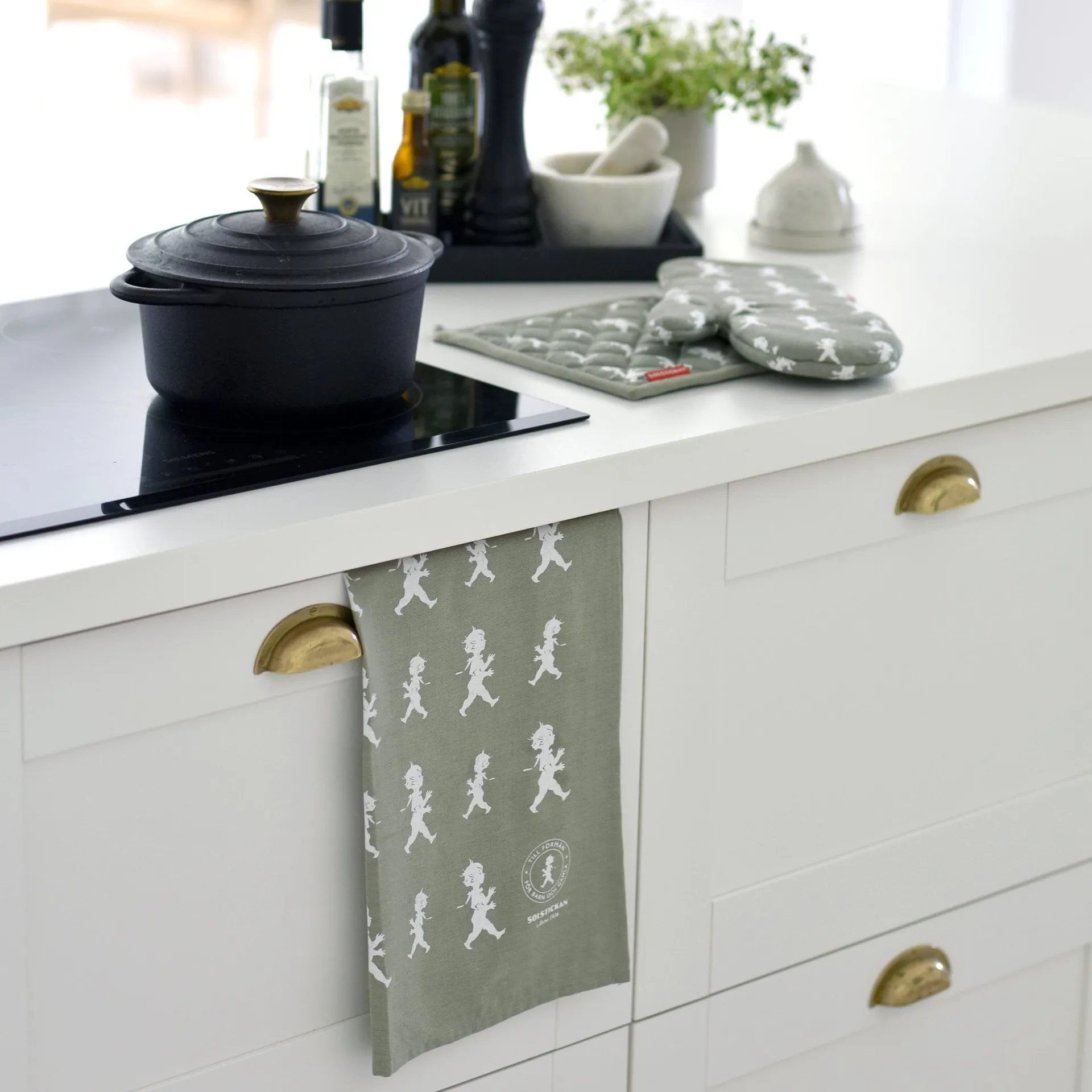 솔스티칸 티 타월 50x70 cm, Green-white Solstickan Design | 솔스티칸 디자인