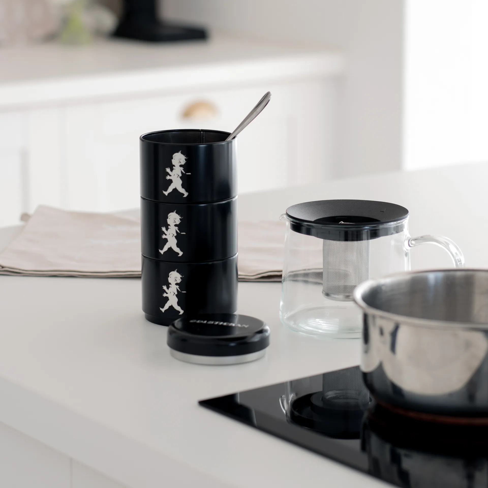 솔스티칸 스토리지 병 쓰리 피스 8.5 cm, Black Solstickan Design | 솔스티칸 디자인