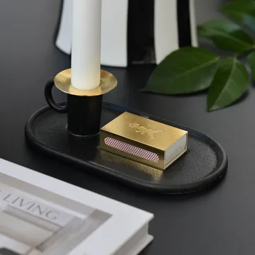 손잡이 캔들 홀더와 성냥 케이스 - Black - Solstickan Design | 솔스티칸 디자인