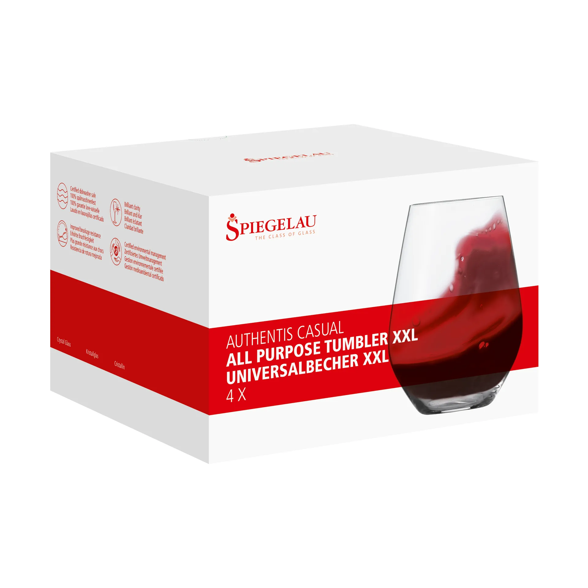 어덴티스 캐쥬얼 텀블러 XL 63 cl 4개 세트, Clear Spiegelau | 스피겔라우