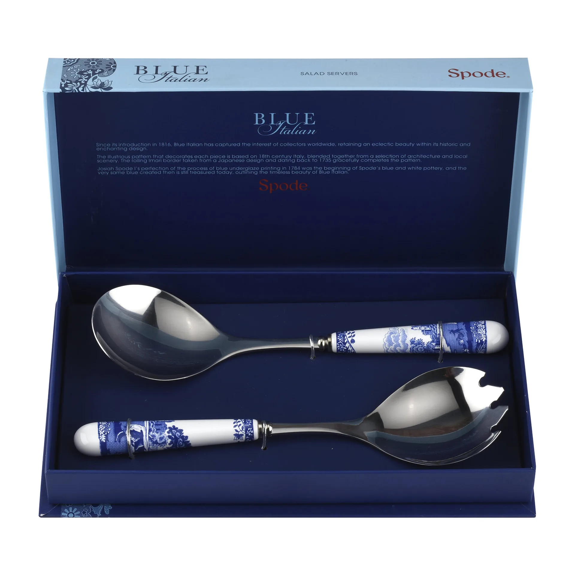 블루 이탈리안 샐러드 커트러리 2 피스, Ceramic-stainless steel Spode | 스포드