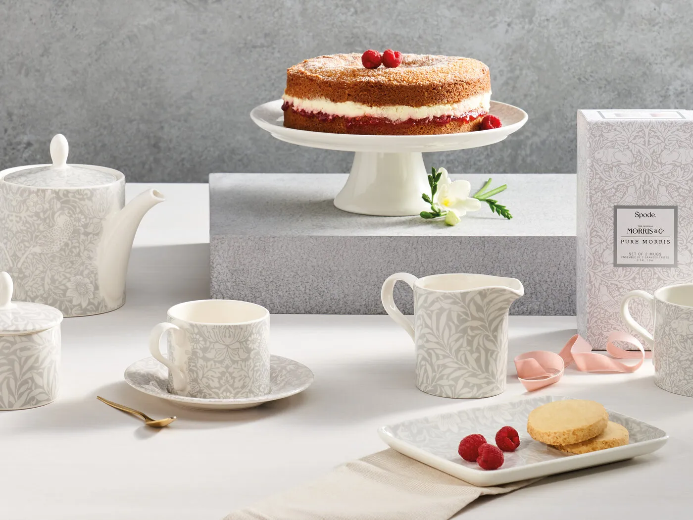 스트로베리 시프 티컵 & 소서 28 cl, Grey Spode | 스포드