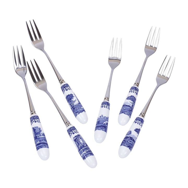 블루 이탈리안 디저트 포크 6개 세트, Ceramic-stainless steel Spode | 스포드