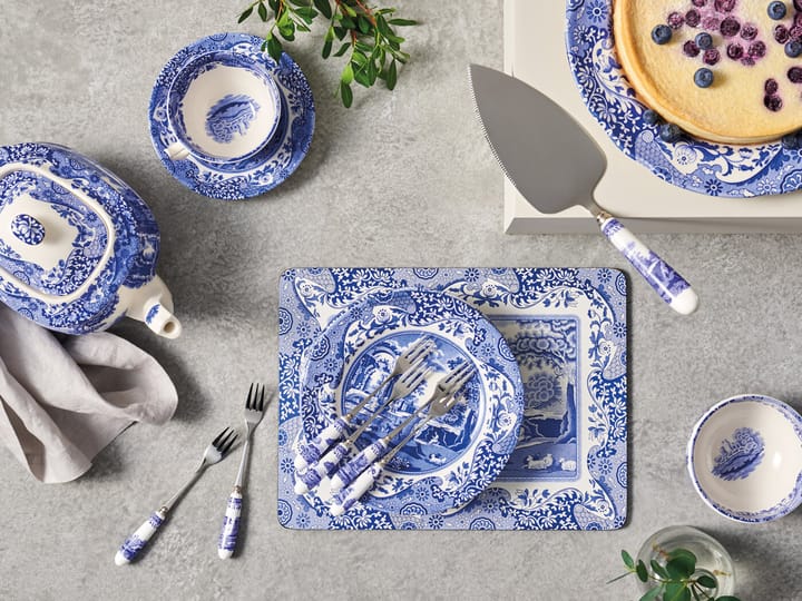 블루 이탈리안 디저트 포크 6개 세트, Ceramic-stainless steel Spode | 스포드