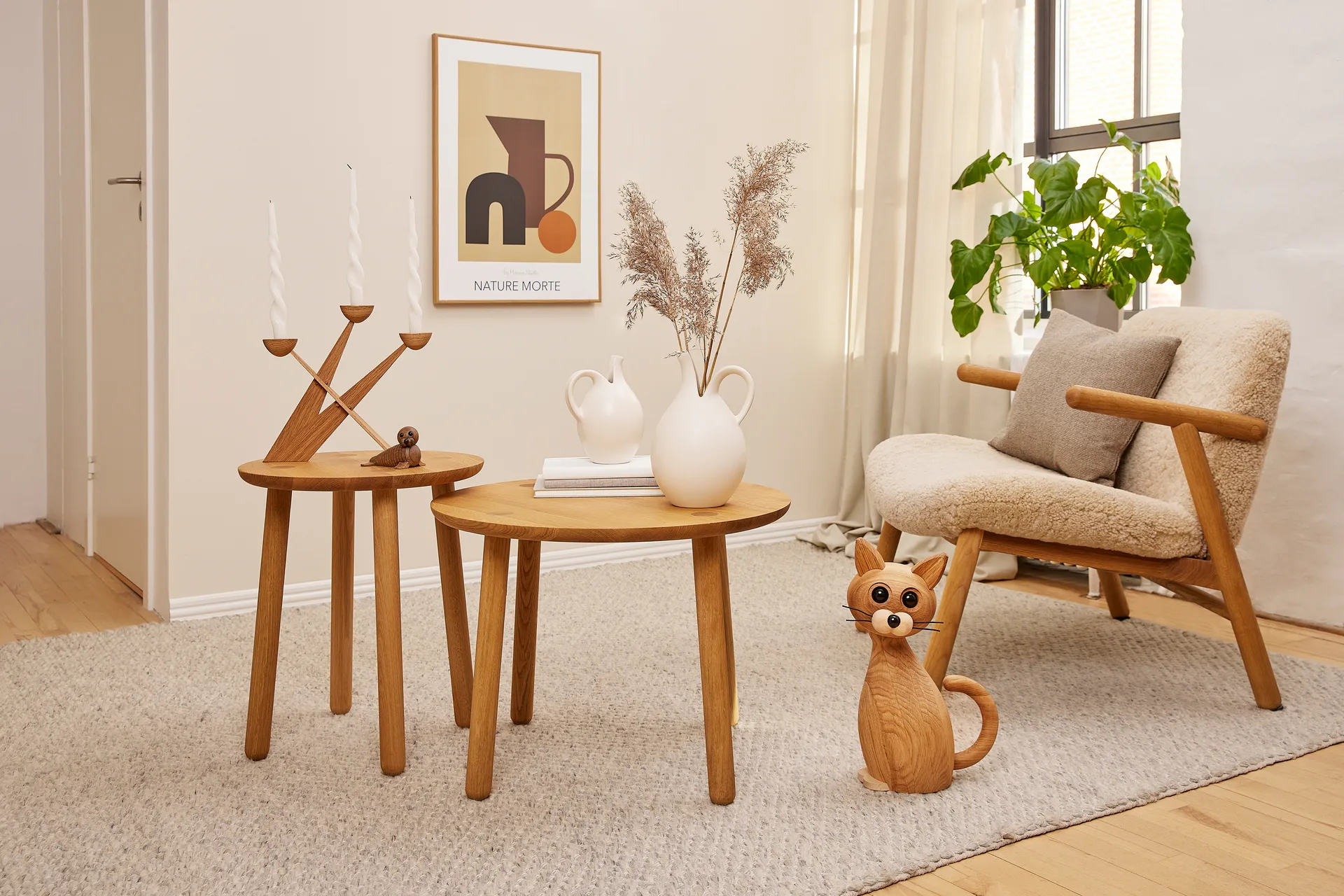 럭키 캣 나무 데코레이션 42 cm, Oak-maple Spring Copenhagen | 스프링 코펜하겐
