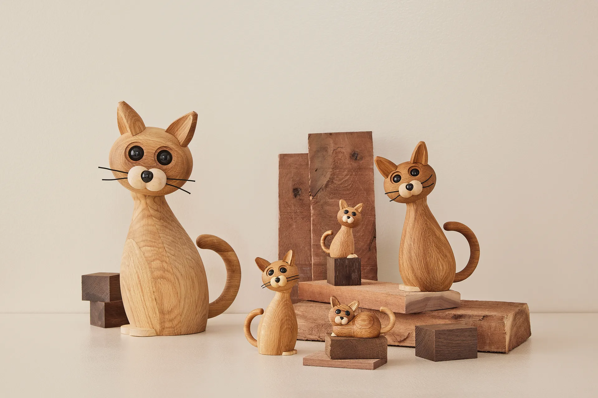 럭키 캣 나무 데코레이션 42 cm, Oak-maple Spring Copenhagen | 스프링 코펜하겐
