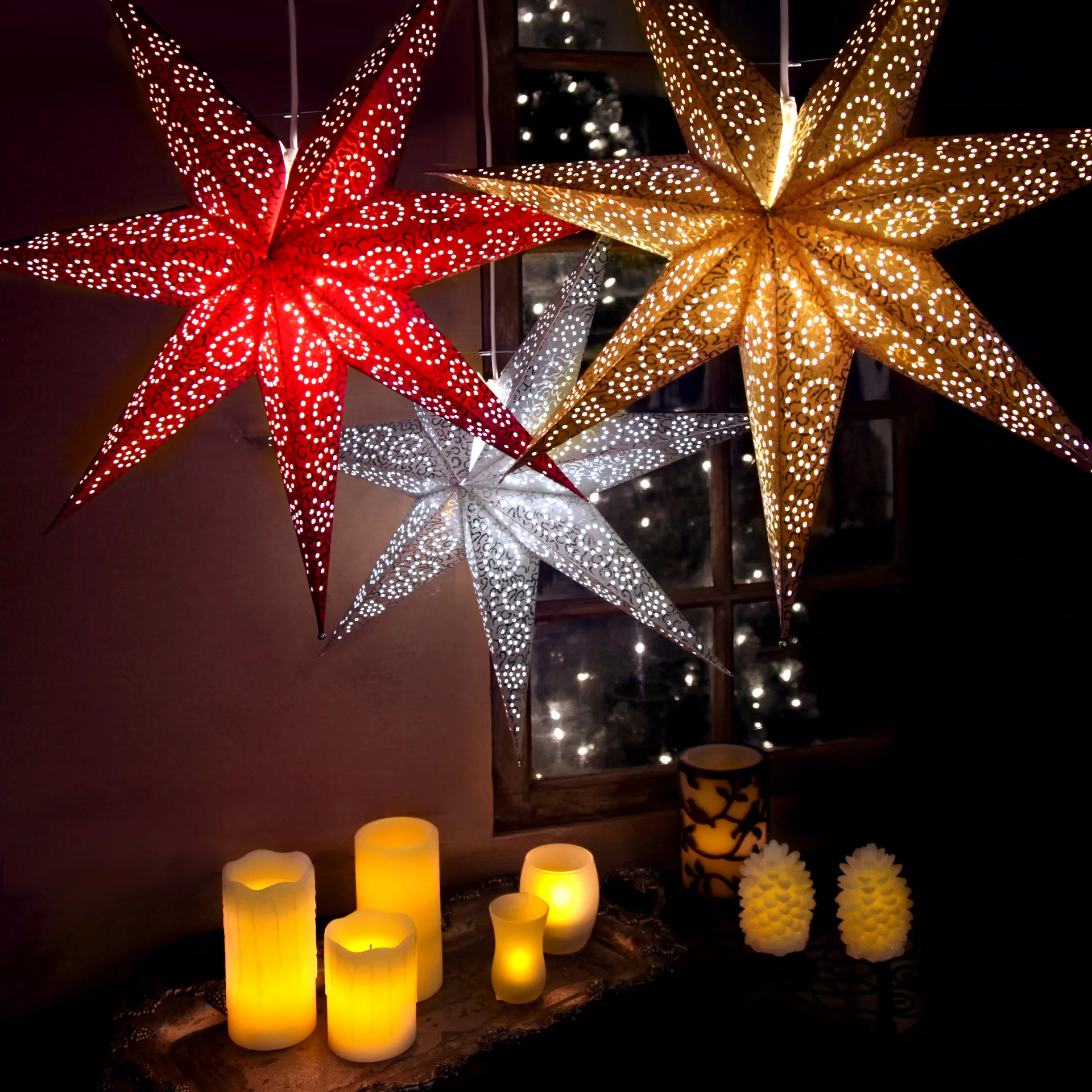 앤틱 대림절 별 조명 60 cm, white Star Trading | 스타트레이딩