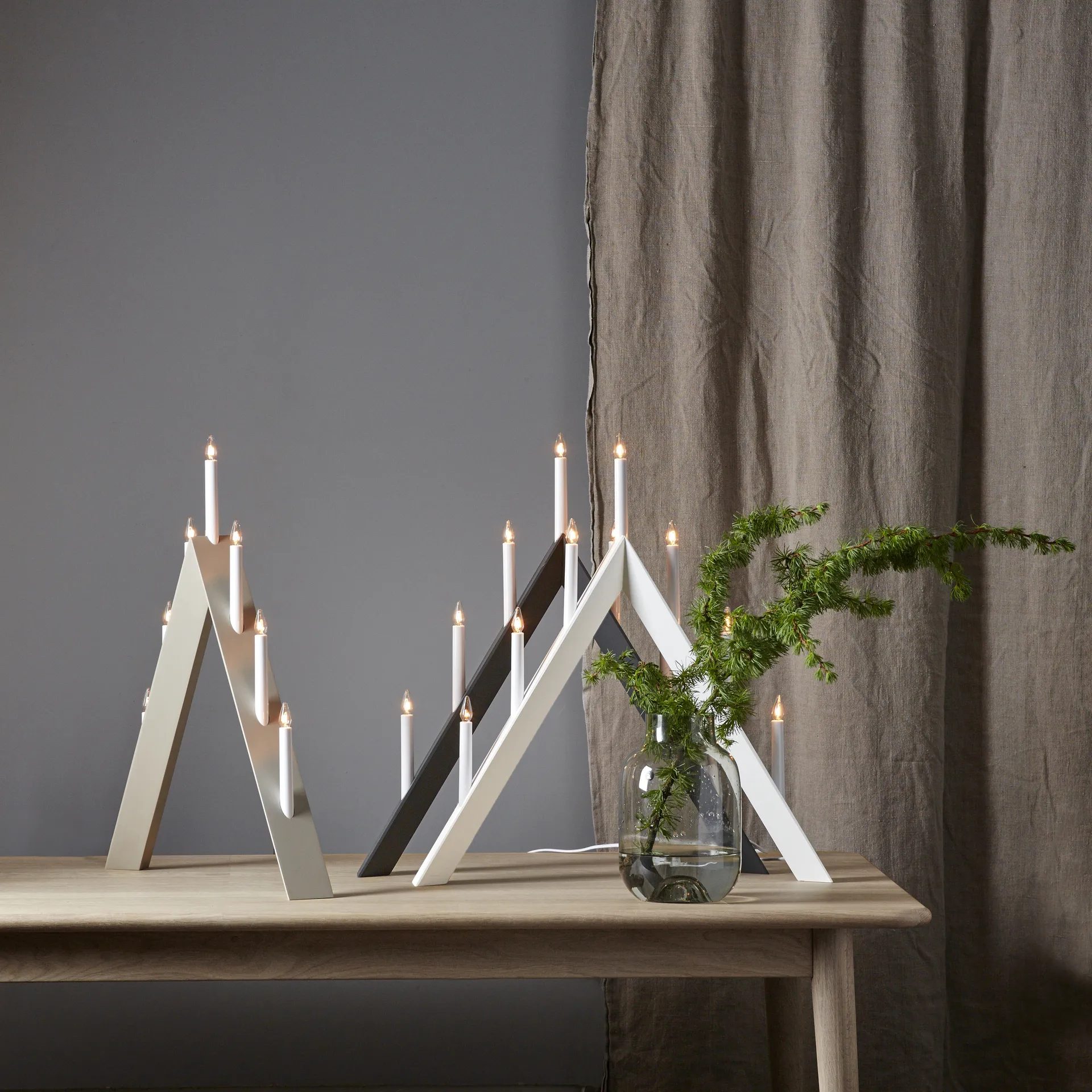 애로우 대림절 캔들 홀더 64.5 cm 2개 세트 - White,  Star Trading