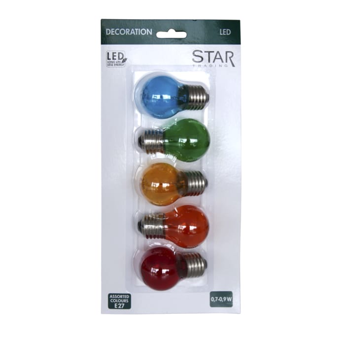 스타트레이딩 파티 램프 E27 5팩 - 4.5 cm, different colours - Star Trading | 스타트레이딩