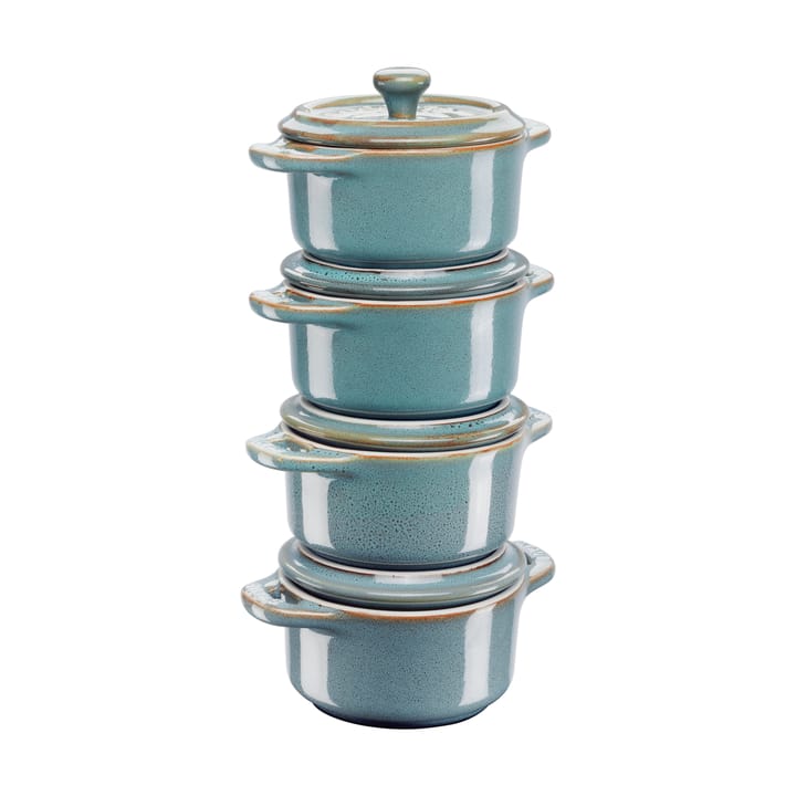냄비 세트 미니 Ø10 cm 4개 세트 - Antique turquoise - STAUB | 스타우브